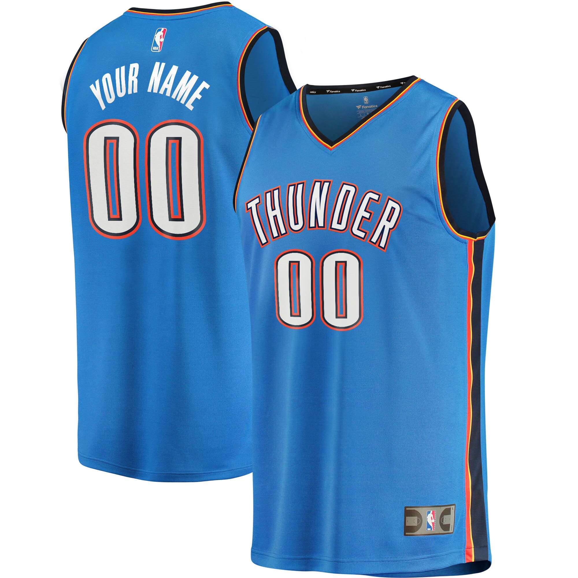 Oklahoma City Thunder Fanatics Branded Youth 2019/20 Fast Break Custom Replica Jersey Blue - Icon Edition - vstockx