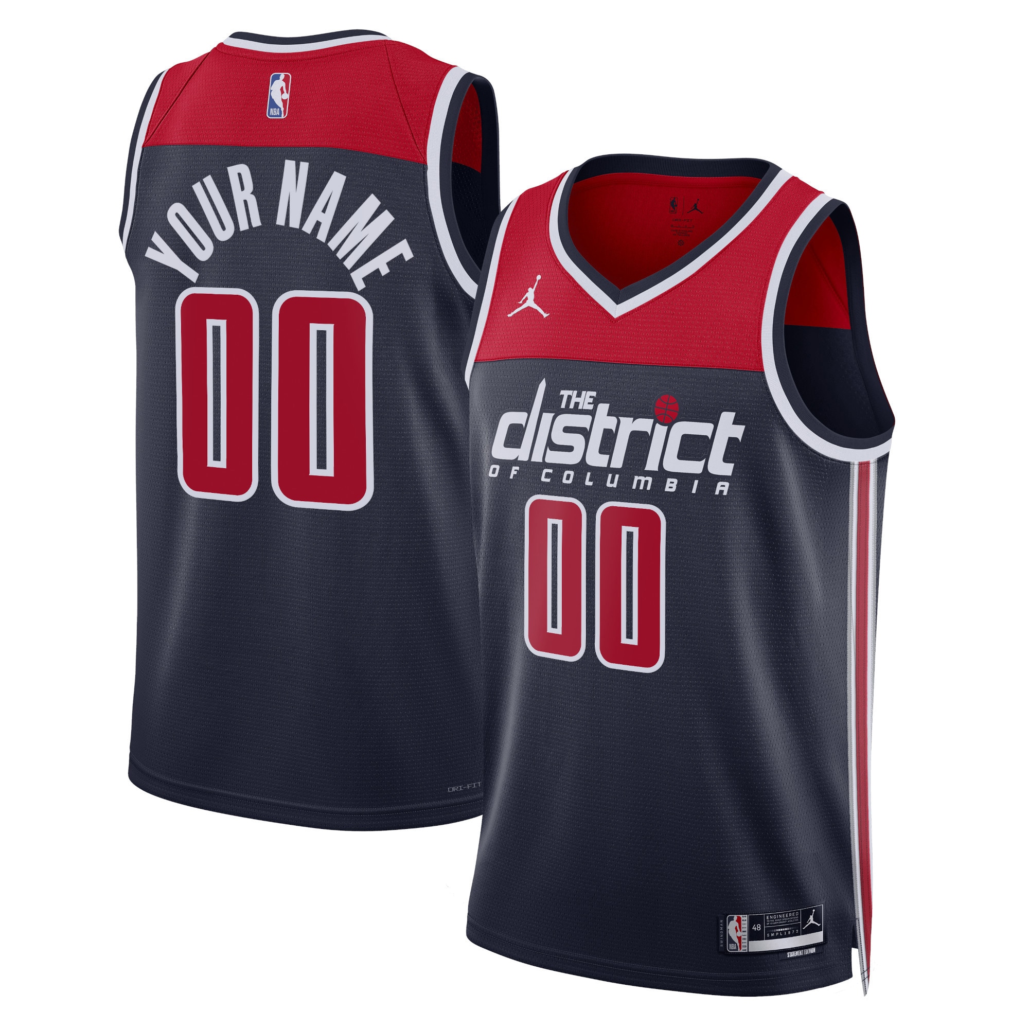 Washington Wizards Jordans Brand Unisex 2022/23 Swingman Custom Jersey - Statement Edition - Navy - vstockx