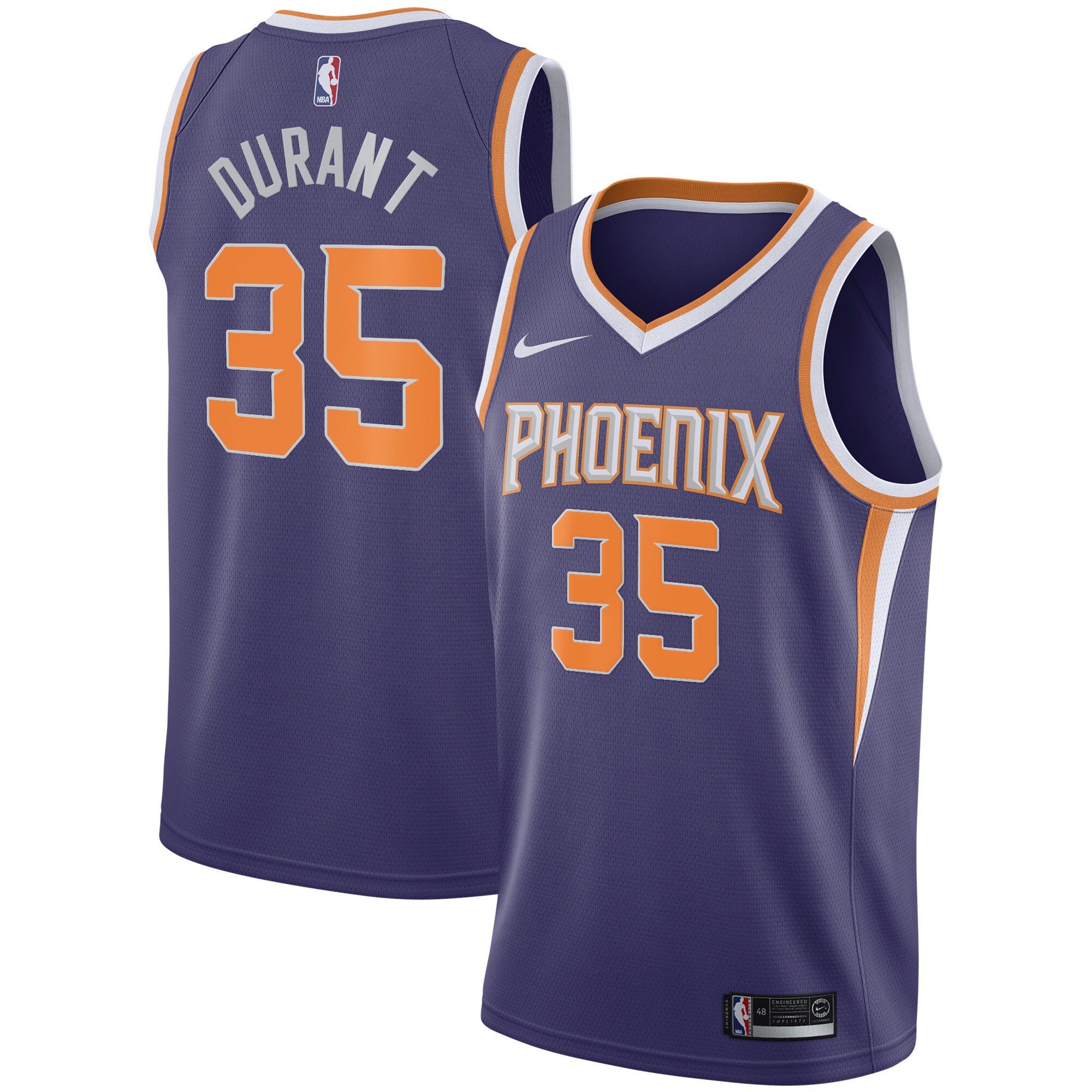 Kevin Durant Phoenix Suns Nike Swingman Jersey - Icon Edition - Purple - vstockx