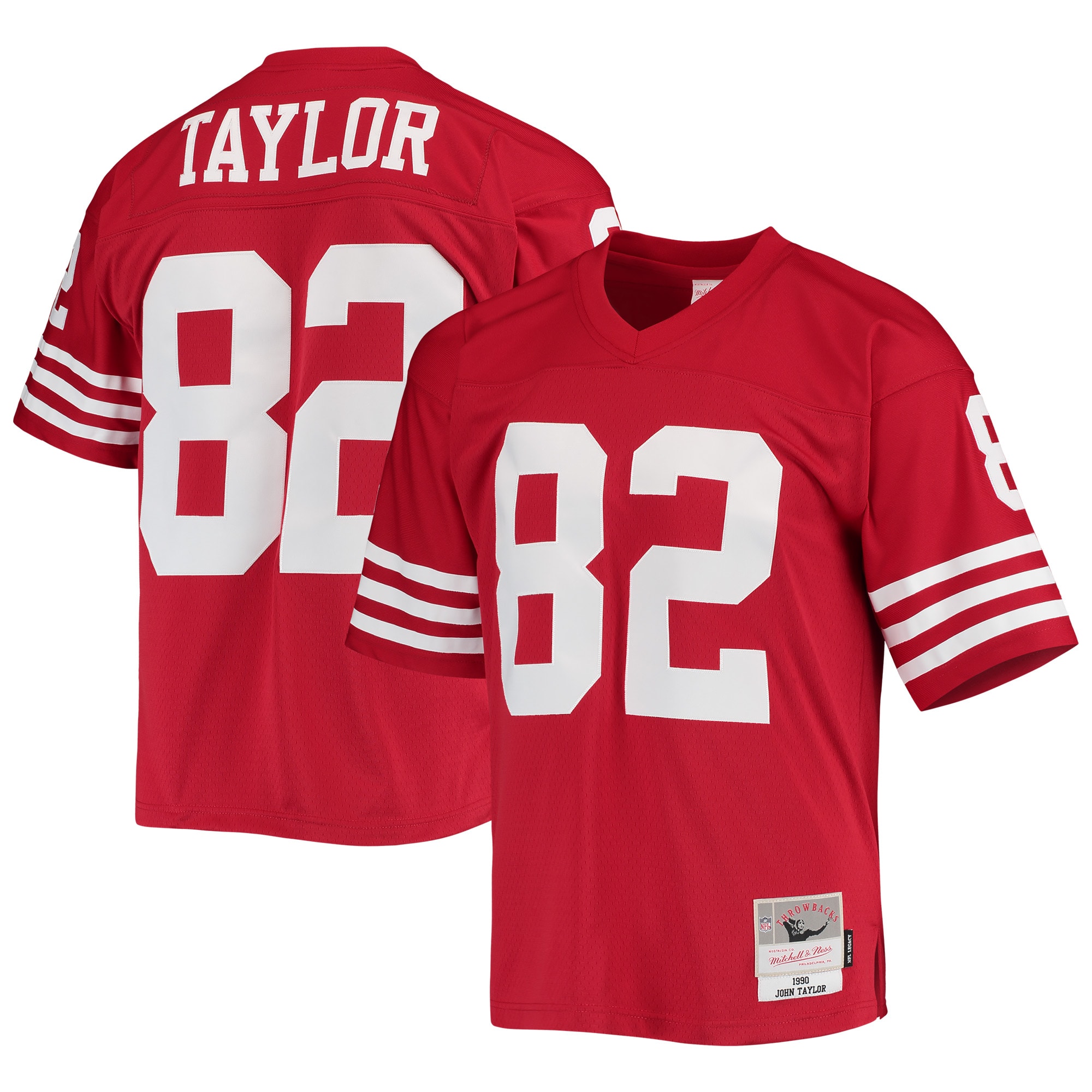 John Taylor San Francisco 49ers Mitchell & Ness Legacy Replica Jersey - Scarlet - vstockx