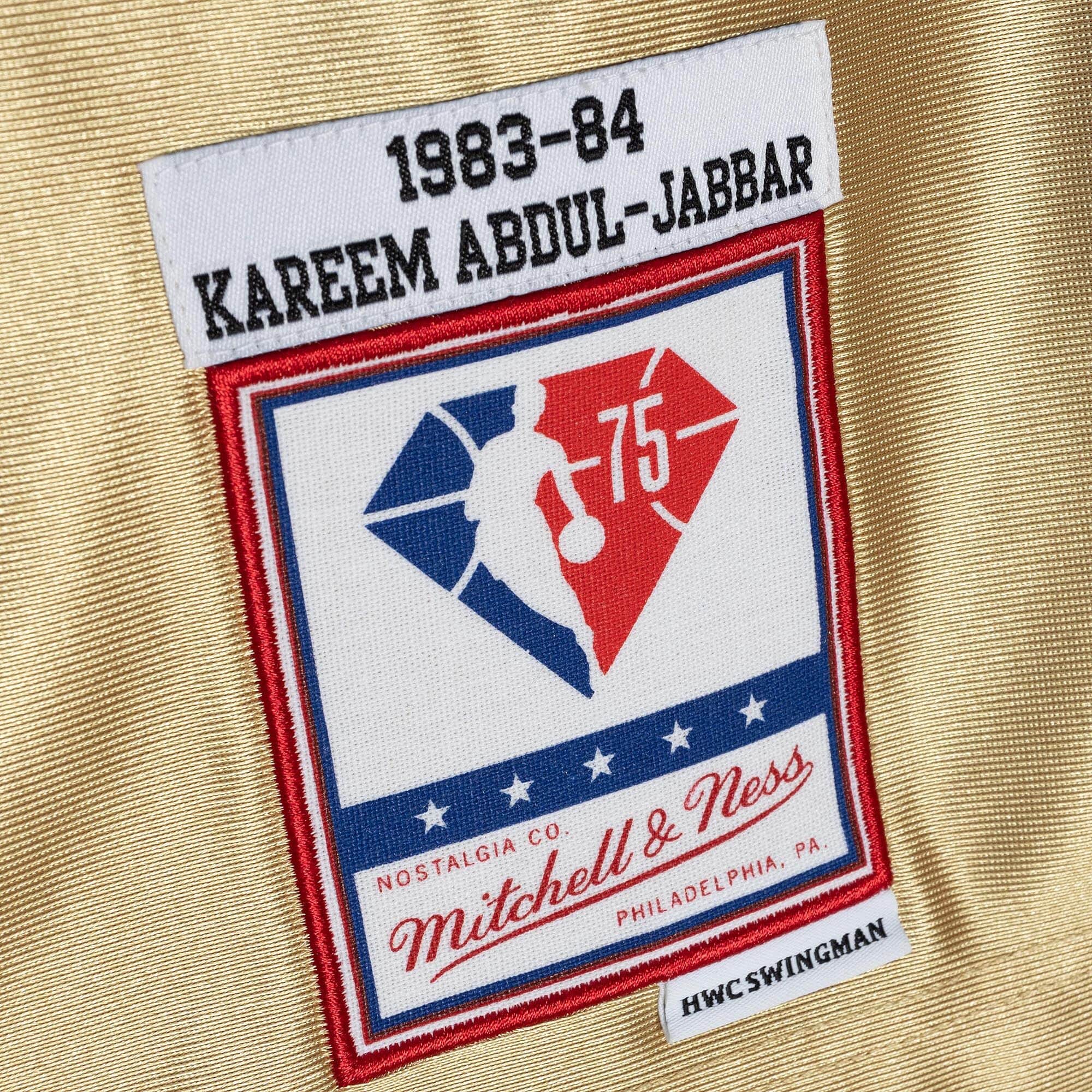 75th Gold Swingman Kareem Abdul-Jabbar Los Angeles Lakers 1983 Jersey - vstockx