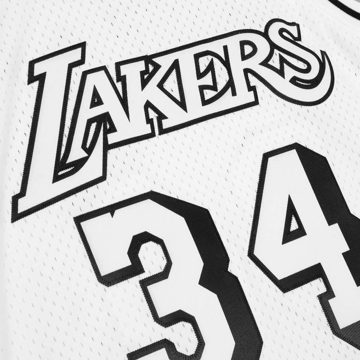 White Black Swingman Shaquille O'Neal Los Angeles Lakers 1996-97 Jersey - vstockx