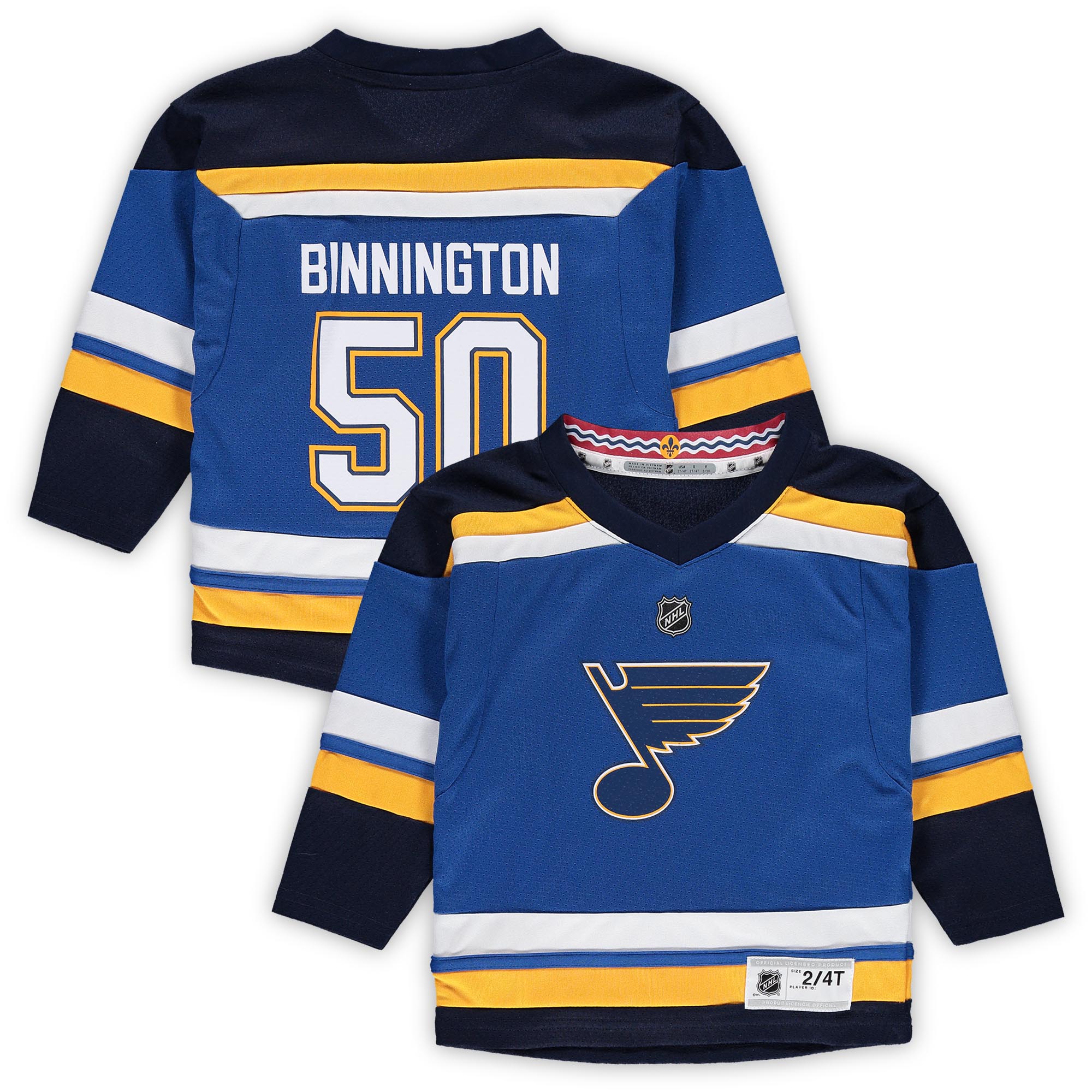 Jordans Binnington St. Louis Blues Toddler Home Replica Player Jersey - Blue - vstockx