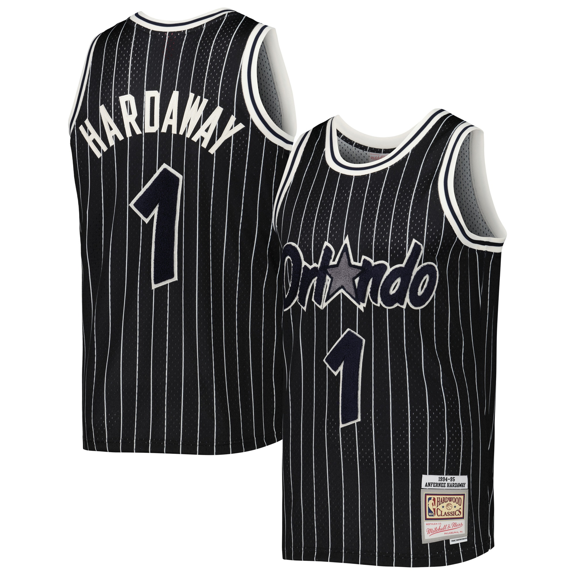 Penny Hardaway Orlando Magic Mitchell & Ness 1994-95 Hardwood Classics Off-Court Swingman Jersey - Black - vstockx