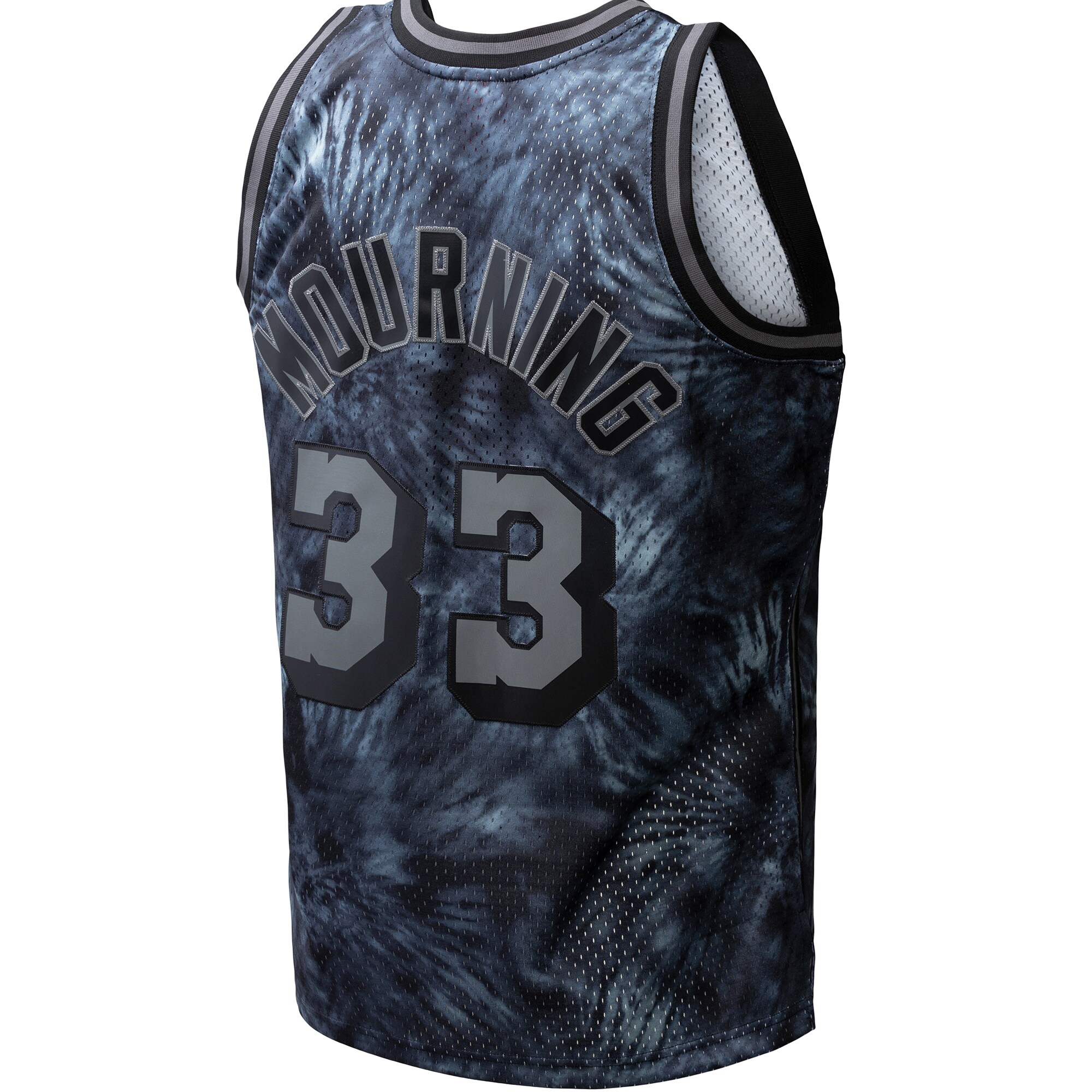 Alonzo Mourning Miami Heat Mitchell & Ness Hardwood Classics 1996/97 Tie-Dye Swingman Jersey - Black - vstockx