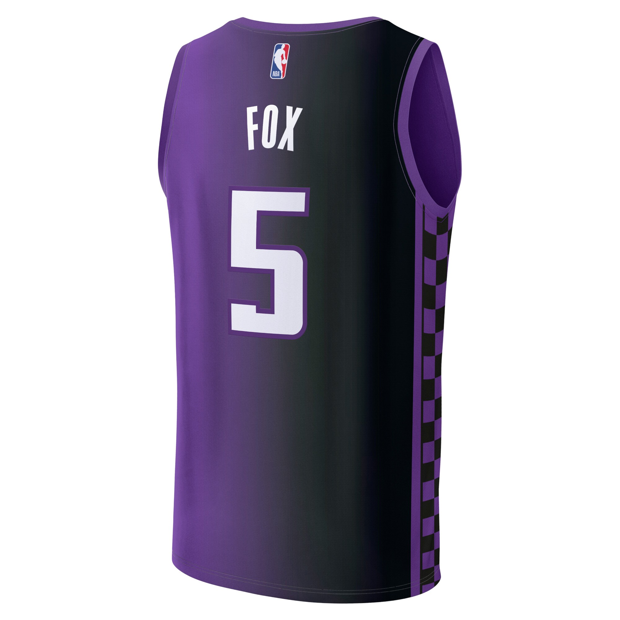 De'Aaron Fox Sacramento Kings Fanatics Branded 2023/24 Fast Break Replica Jersey - Statement Edition - Purple - vstockx