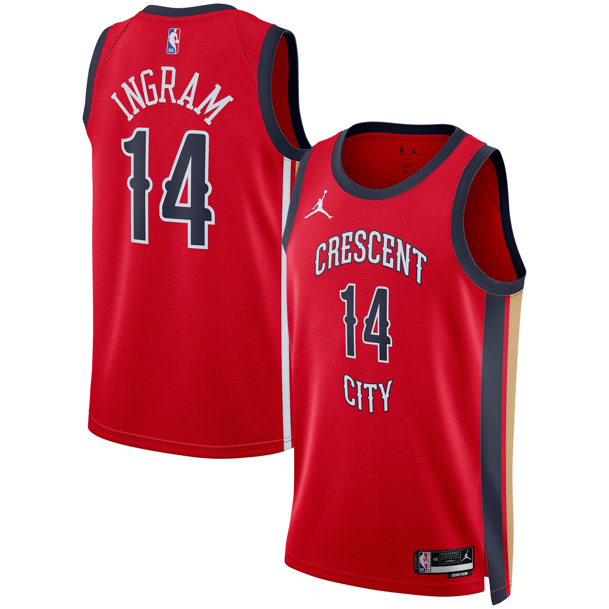 Brandon Ingram New Orleans Pelicans Jordans Brand Unisex Swingman Jersey - Statement Edition - Red - vstockx