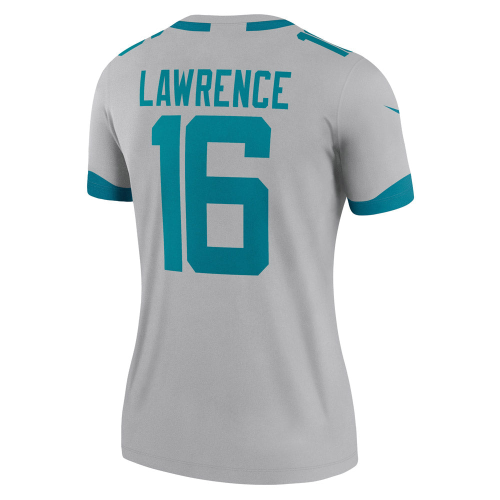 Women's Jacksonville Jaguars Trevor Lawrence Inverted Legend Jersey Silver - vstockx