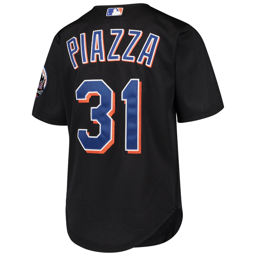 Youth New York Mets Mike Piazza Mitchell & Ness Black Cooperstown Collection Batting Practice Jersey - vstockx