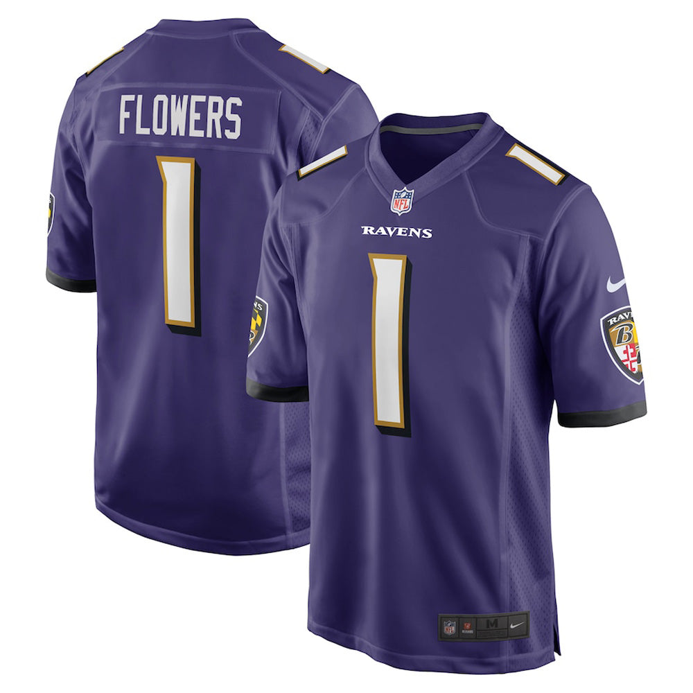 Youth Baltimore Ravens Zay Flowers Game Jersey - Purple - vstockx