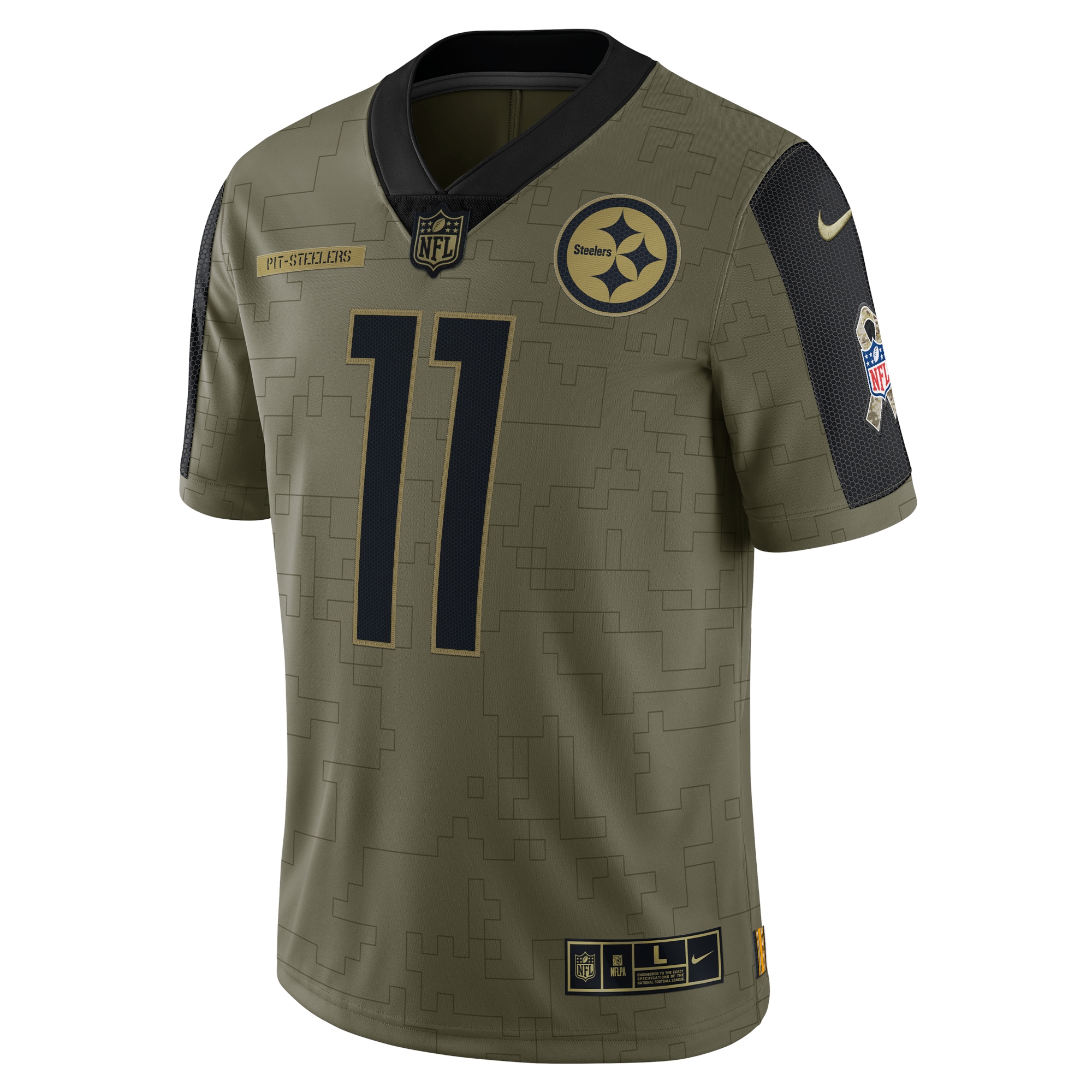 Chase Claypool Pittsburgh Steelers Nike 2021 Salute To Service Limited Player Jersey - Olive - vstockx