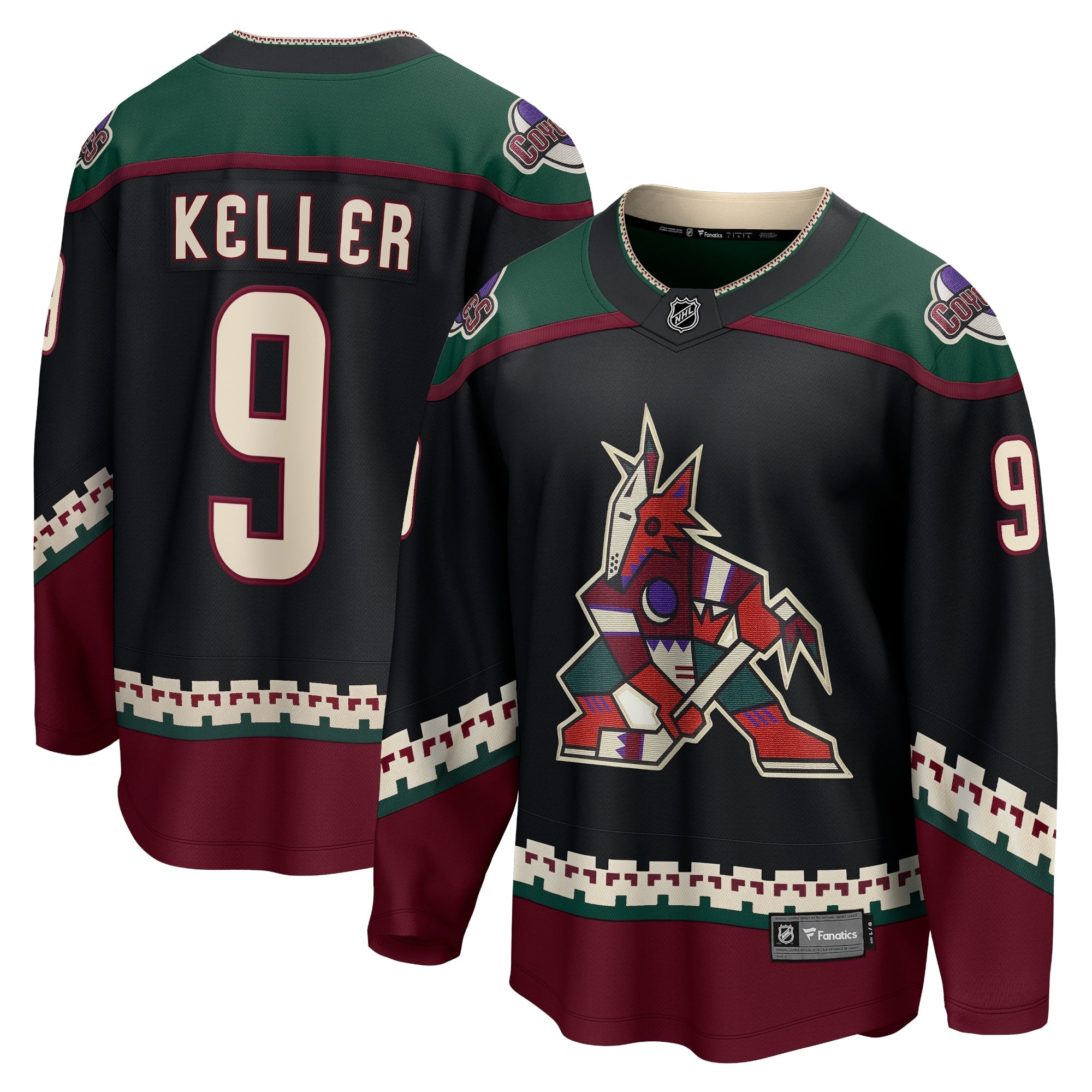 Men's Fanatics Branded Clayton Keller Black Arizona Coyotes Home Premier Breakaway Player Jersey - vstockx