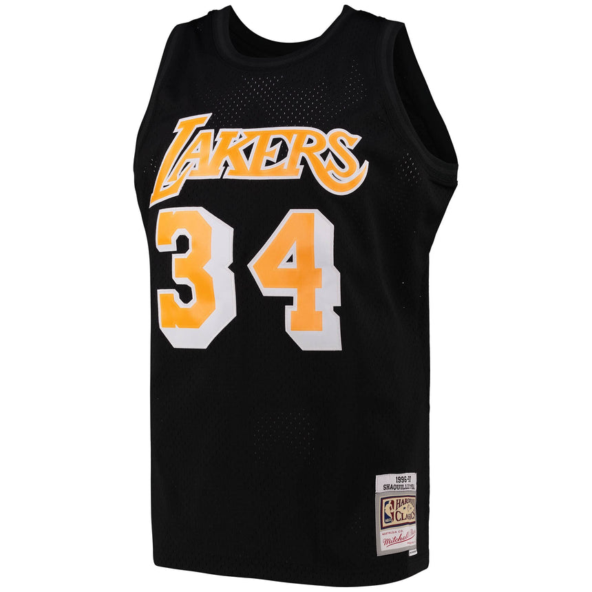 Men's Los Angeles Lakers Shaquille O'Neal Black Team Color Swingman Jersey by Mitchell & Ness - vstockx