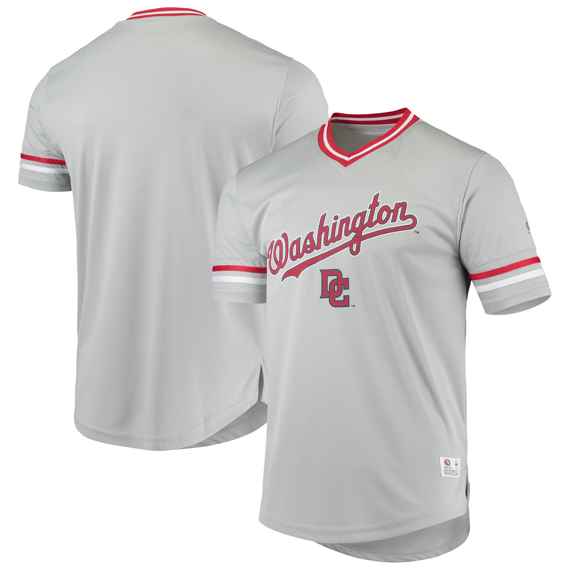 Men's Gray Washington Nationals Replica V-Neck Jersey - vstockx