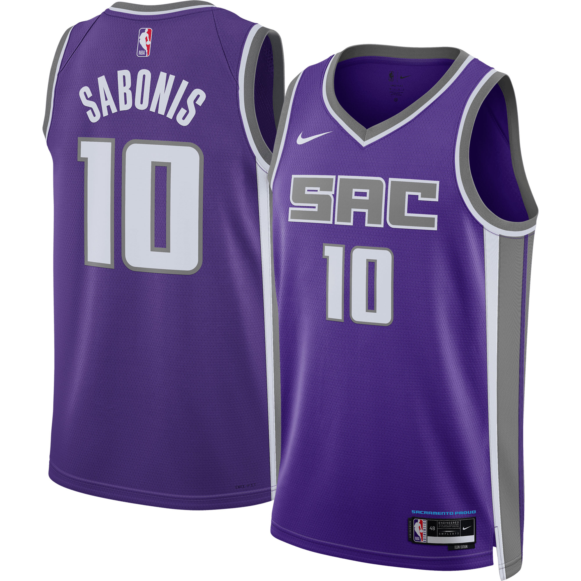 Domantas Sabonis Sacramento Kings Nike Unisex Swingman Jersey - Association Edition - Purple - vstockx