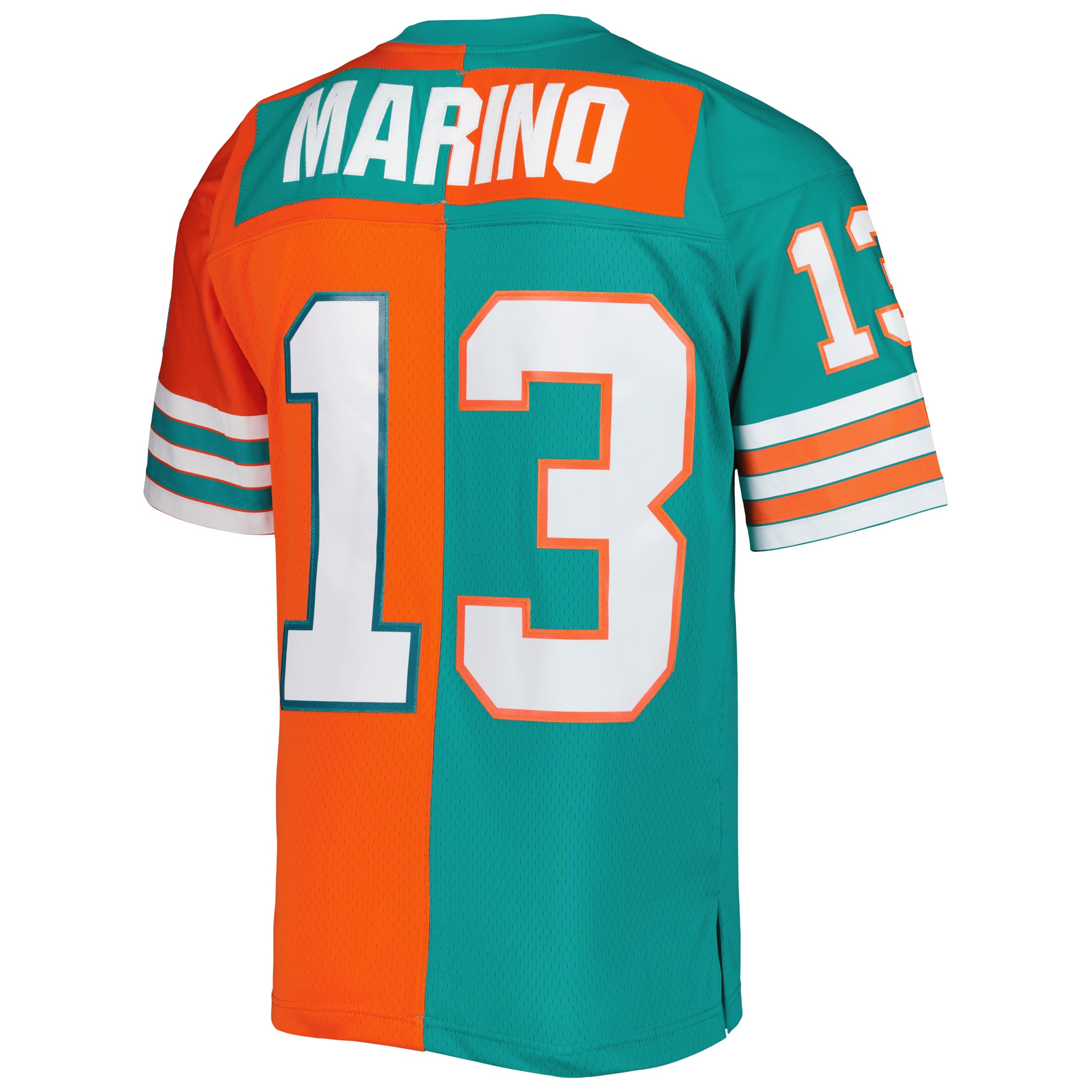 Dan Marino Miami Dolphins Mitchell & Ness 1984 Split Legacy Replica Jersey - Aqua/Orange - vstockx