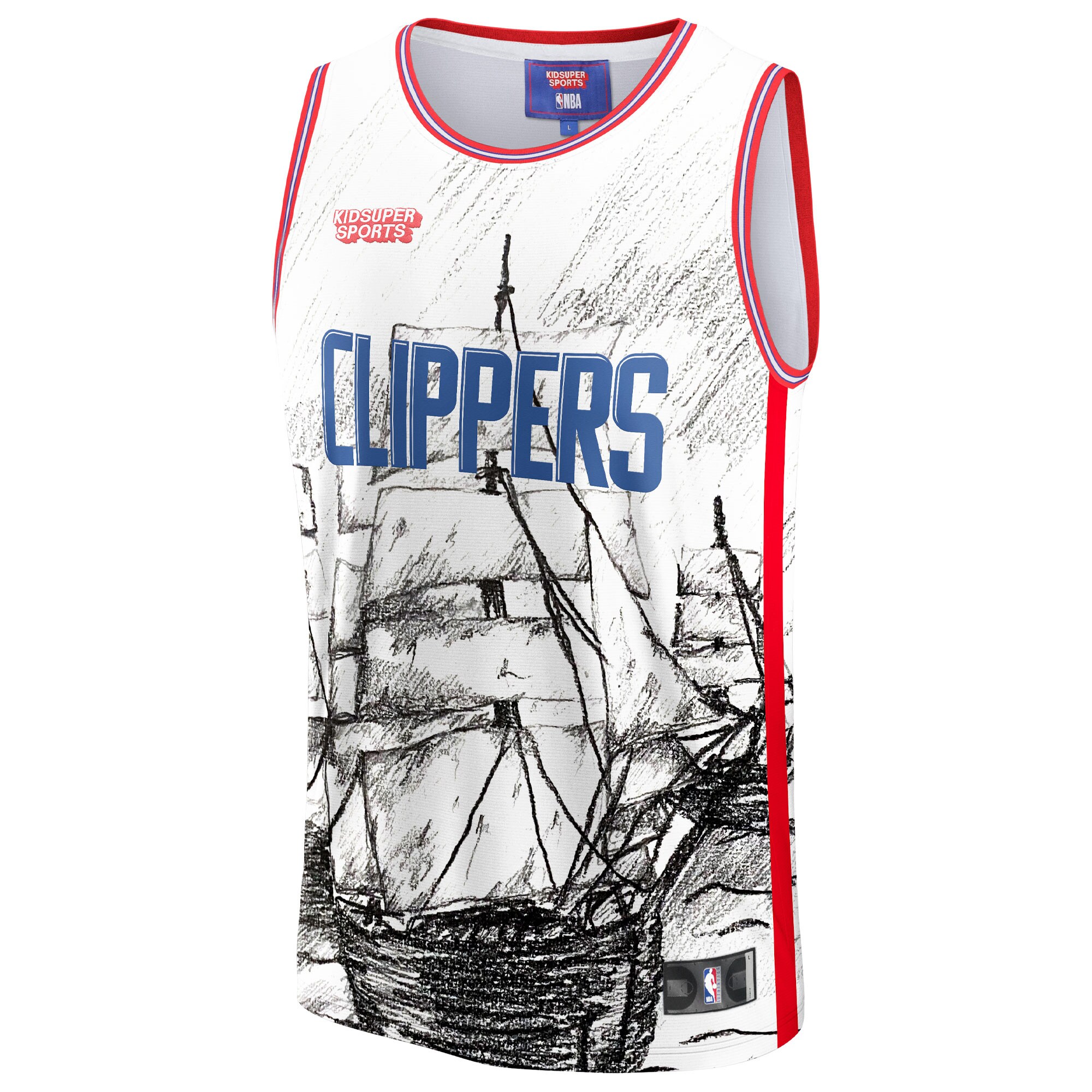 LA Clippers NBA & KidSuper Studios by Fanatics Unisex Hometown Jersey - Gray - vstockx
