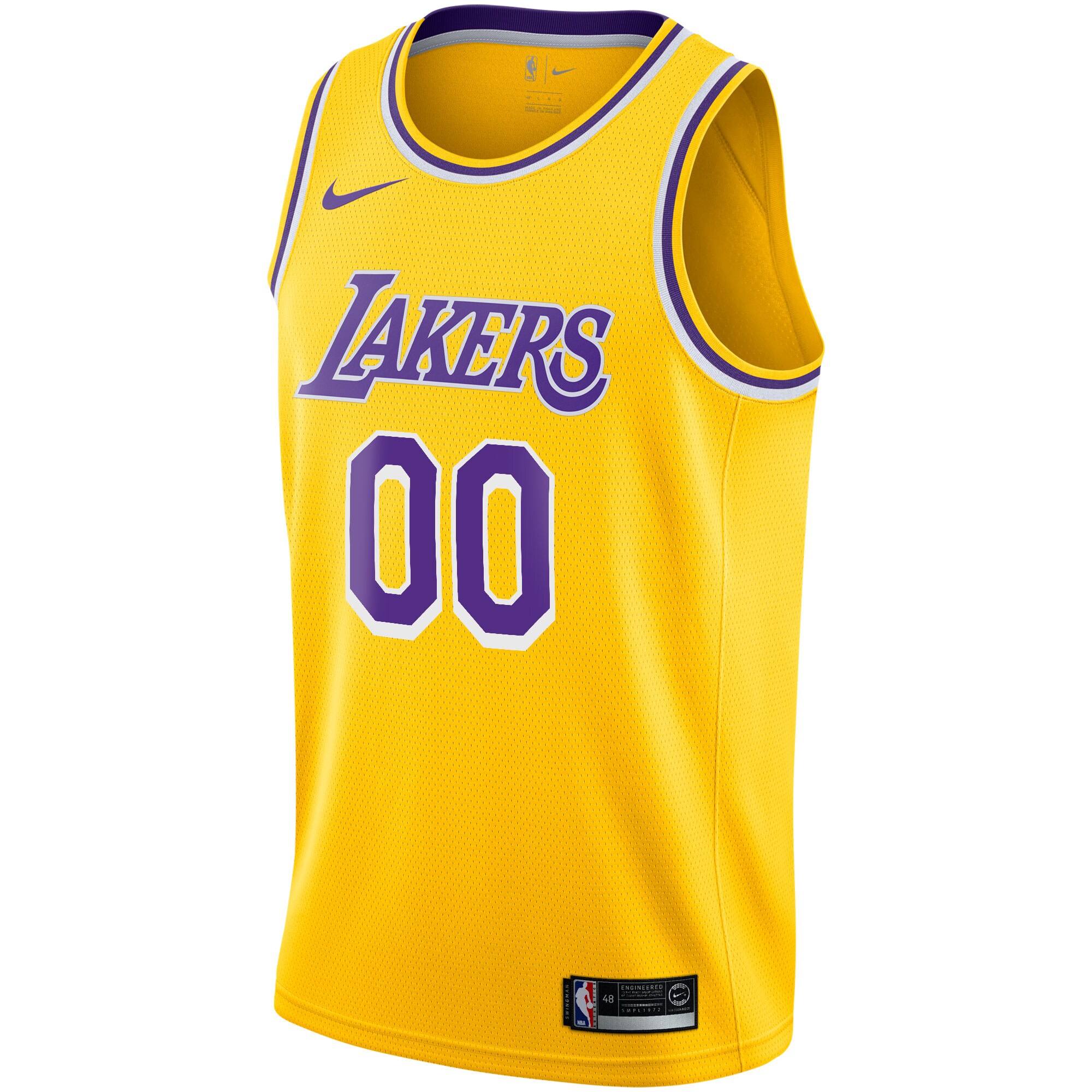 Los Angeles Lakers Nike 2020/21 Swingman Custom Jersey - Icon Edition - Gold - vstockx