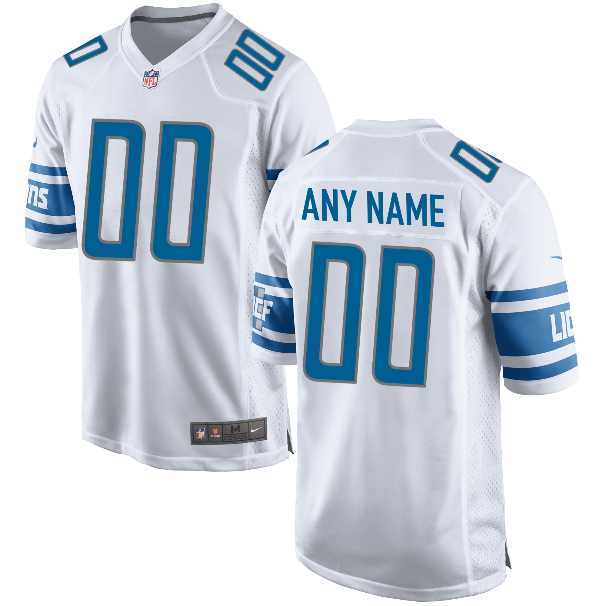 Detroit Lions Nike Custom Game Jersey - White - vstockx