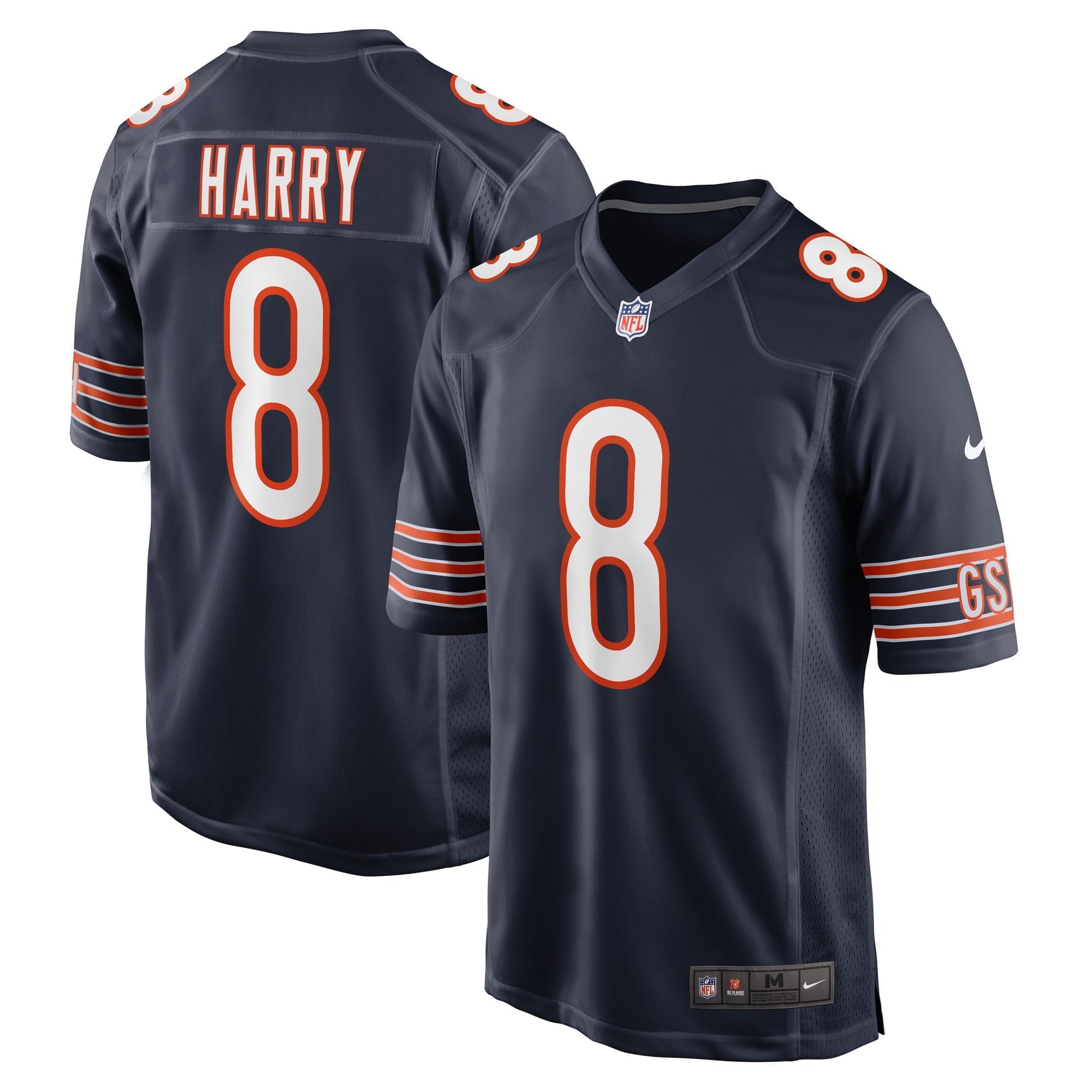 Men's Nike N'Keal Harry Navy Chicago Bears Game Player Jersey - vstockx