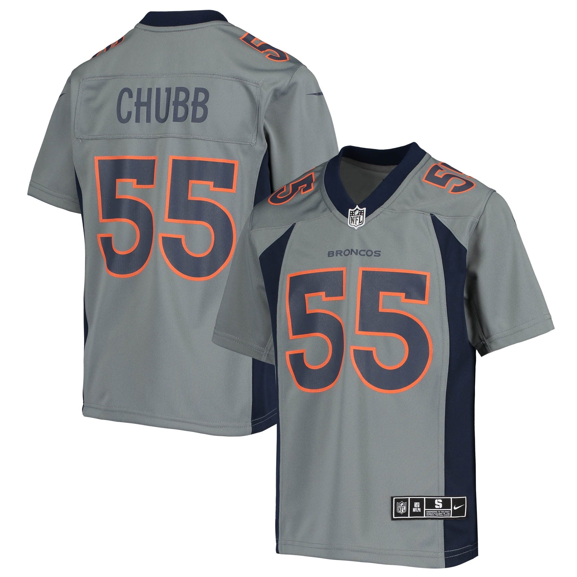 Youth Nike Bradley Chubb Gray Denver Broncos Inverted Team Game Jersey - vstockx
