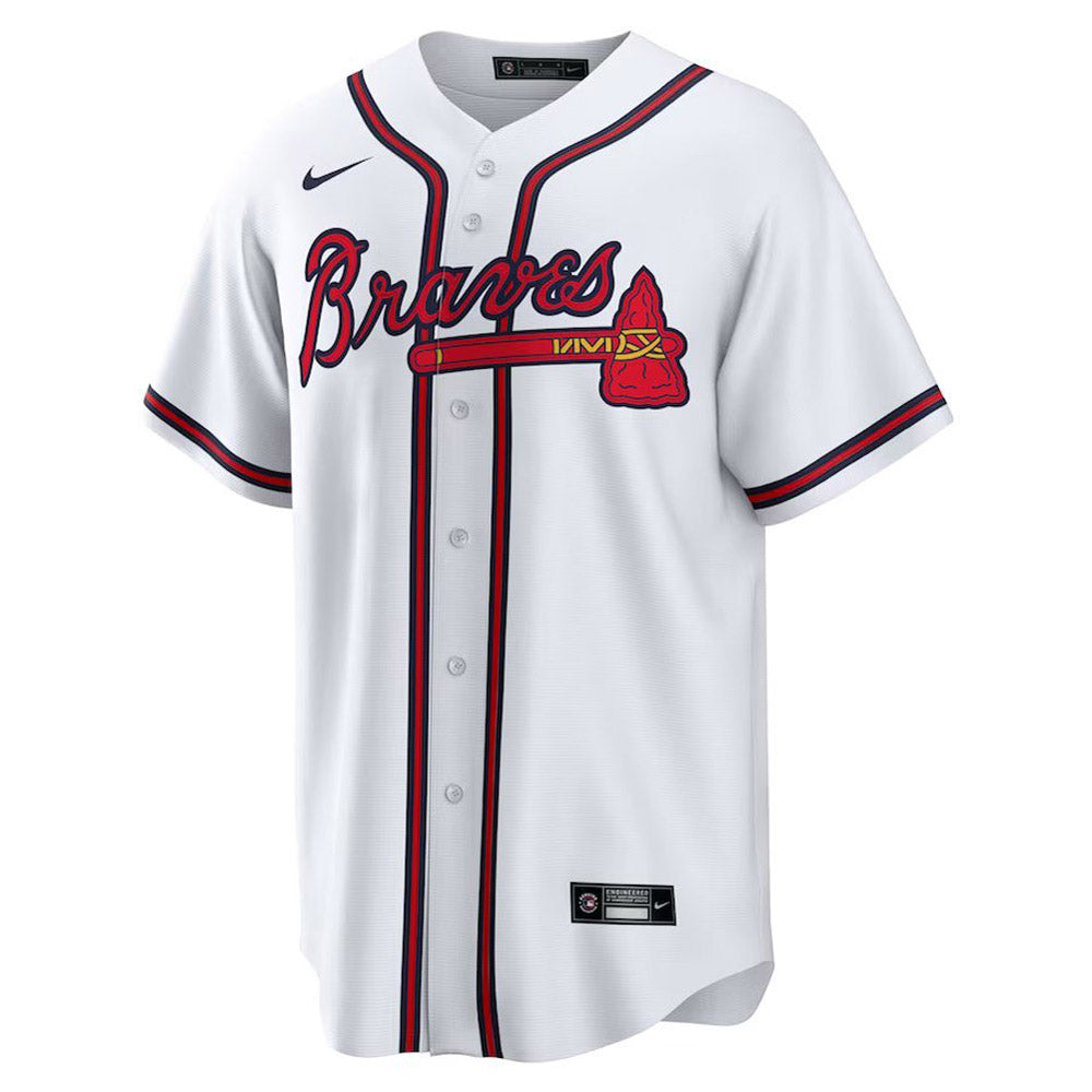 Youth Atlanta Braves Austin Riley Cool Base Replica Home Jersey - White - vstockx