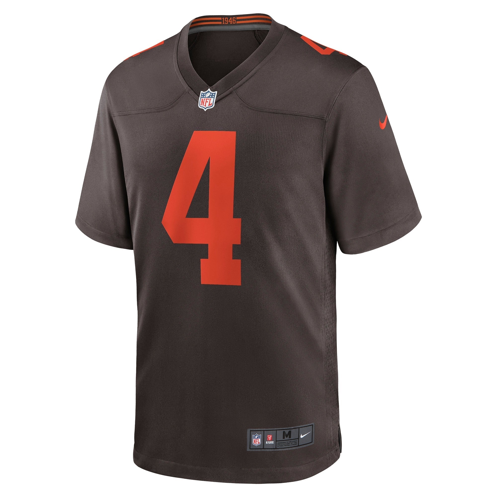 Men's Nike Deshaun Watson Brown Cleveland Browns Alternate Game Jersey - vstockx
