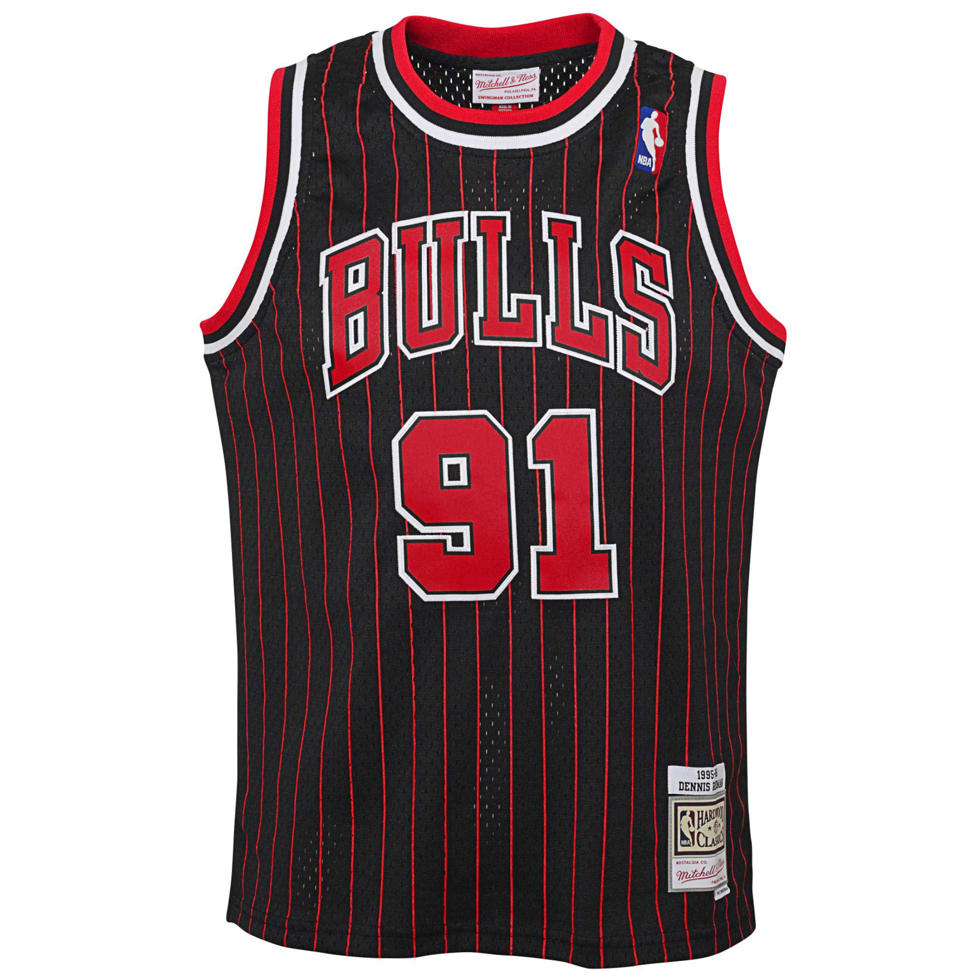 Dennis Rodman Chicago Bulls Mitchell & Ness Youth 1995/96 Hardwood Classics Swingman Jersey - Black - vstockx