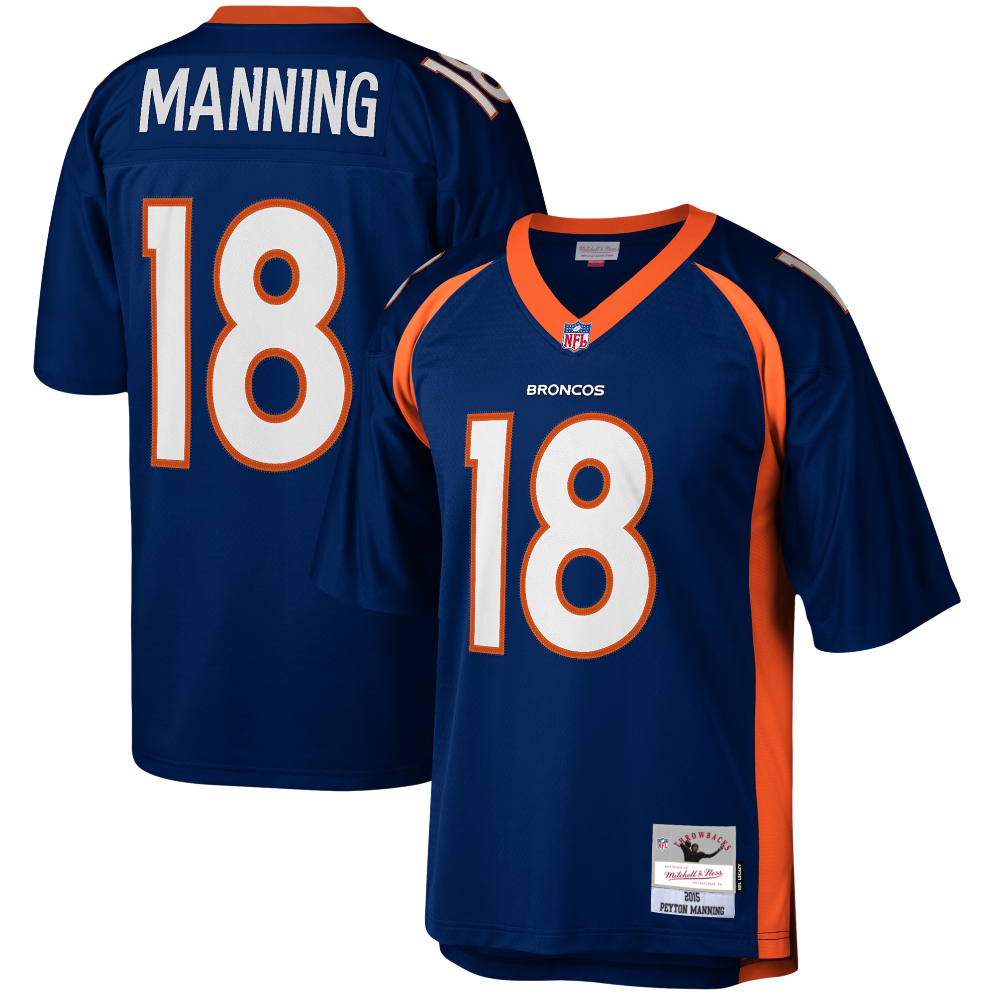 Peyton Manning Denver Broncos Mitchell & Ness Legacy Replica Jersey - Navy - vstockx