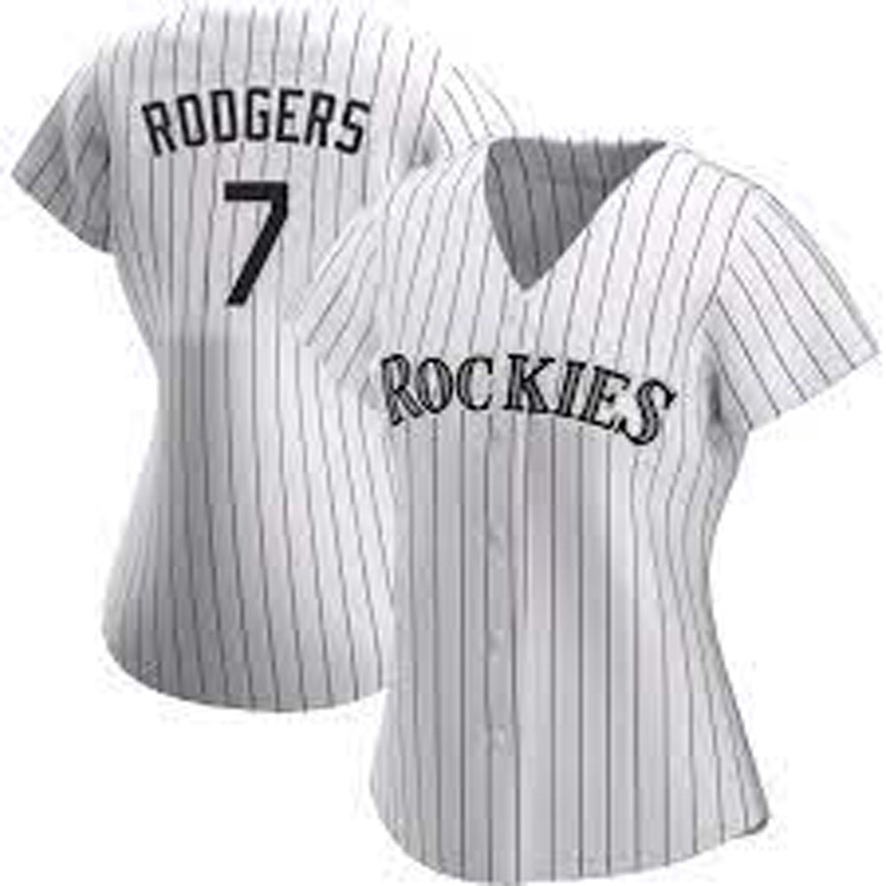 Womens Colorado Rockies Brendan Rodgers Cool Base Replica Jersey White - vstockx