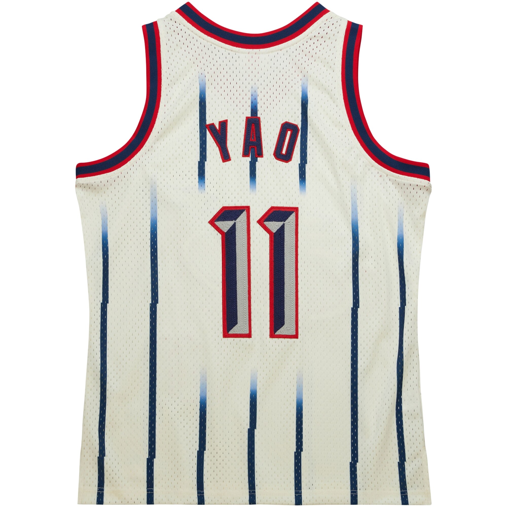Yao Ming Houston Rockets Mitchell & Ness Chainstitch Swingman Jersey - Cream - vstockx