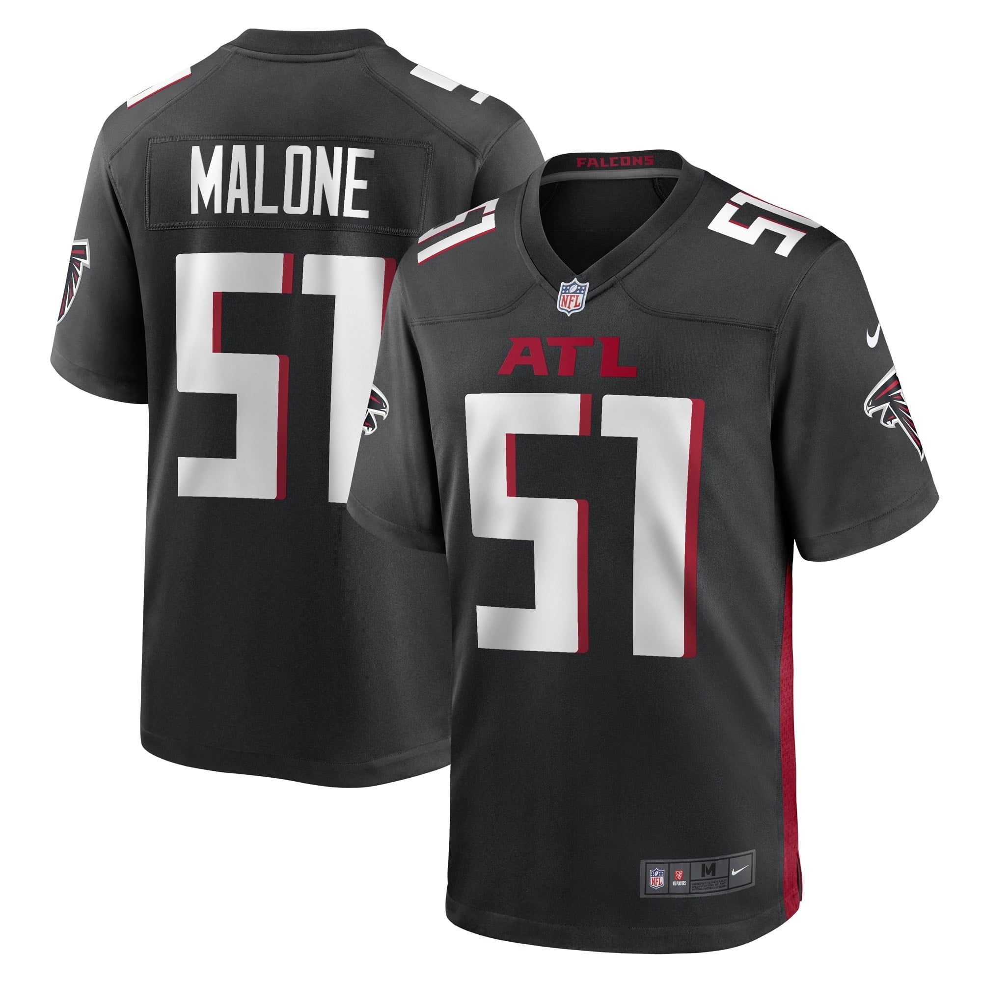Men's Nike Black DeAngelo Malone Atlanta Falcons Game Player Jersey - vstockx
