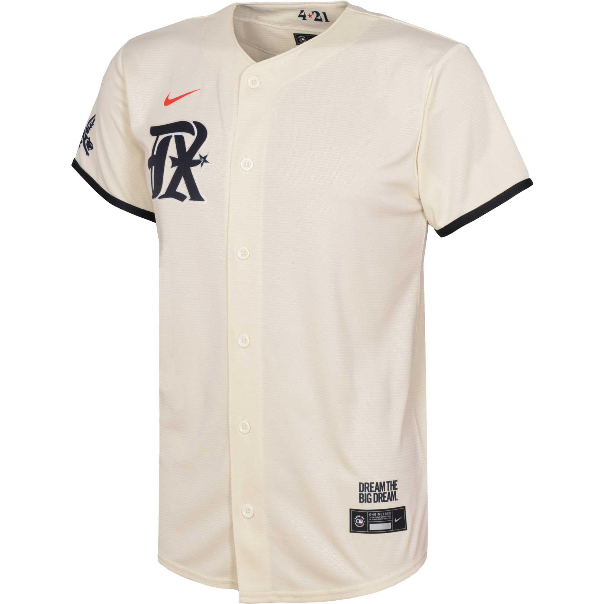 Texas Rangers Nike Infant 2023 City Connect Replica Jersey - Cream - vstockx
