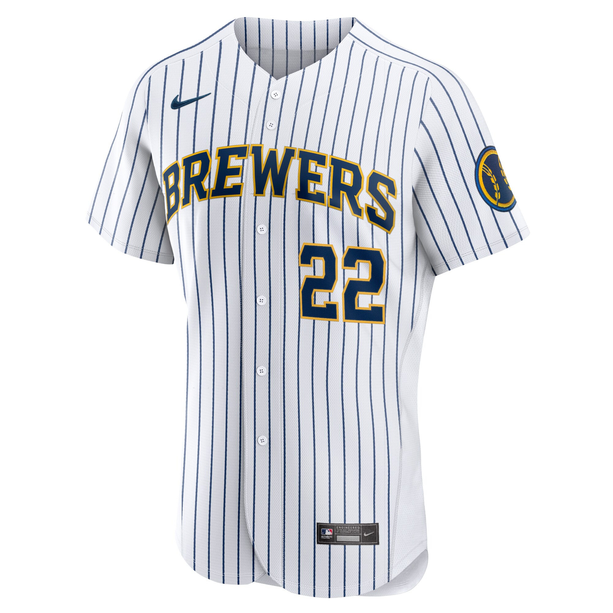 Christian Yelich Milwaukee Brewers Nike Team Alternate Authentic Player Jersey - White - vstockx