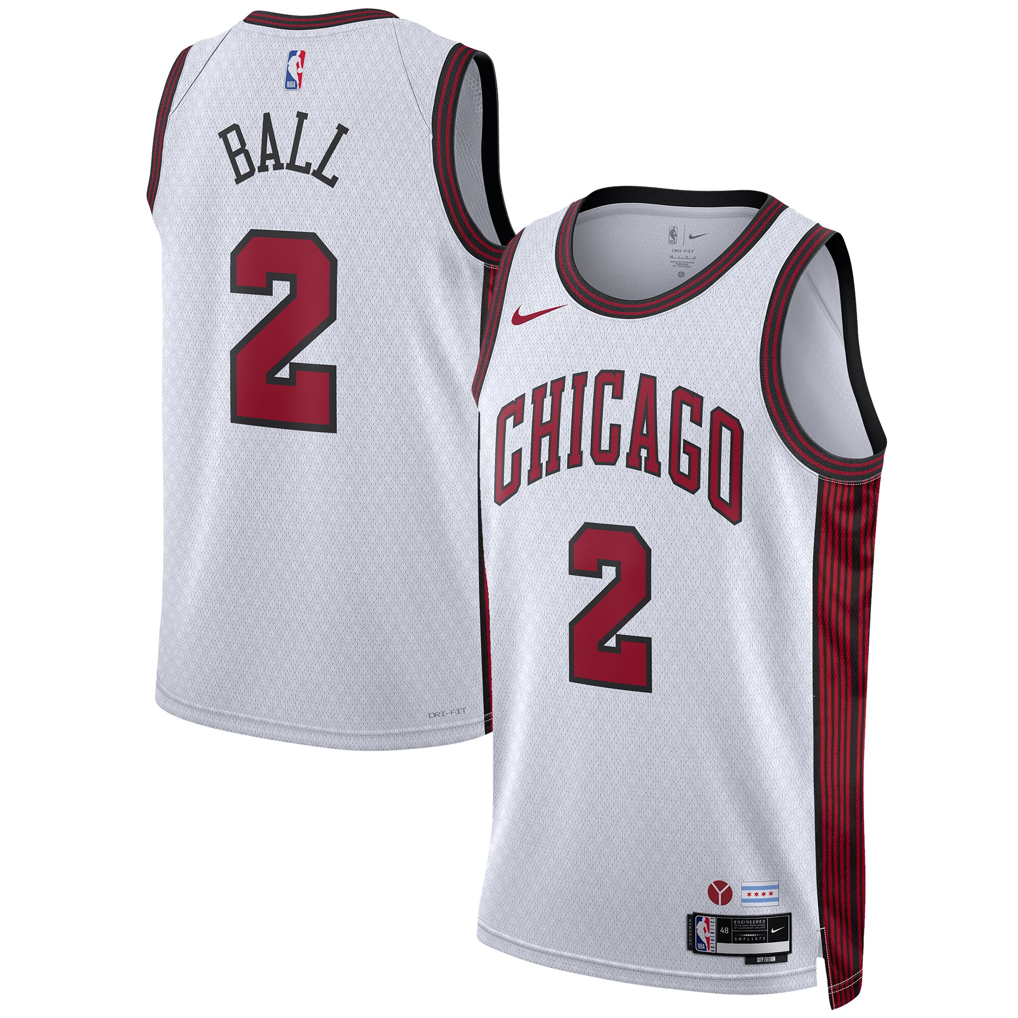 Lonzo Ball Chicago Bulls Nike Unisex 2022/23 Swingman Jersey - City Edition - White - vstockx
