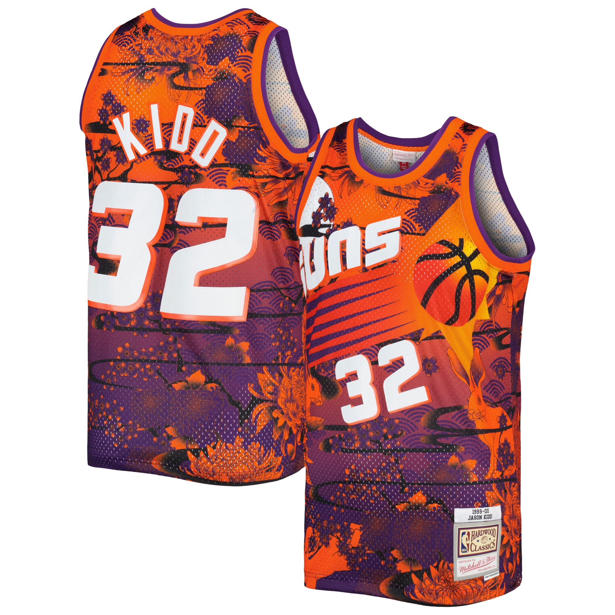Jason Kidd Phoenix Suns Mitchell & Ness Hardwood Classics Lunar New Year Swingman Jersey - Orange - vstockx