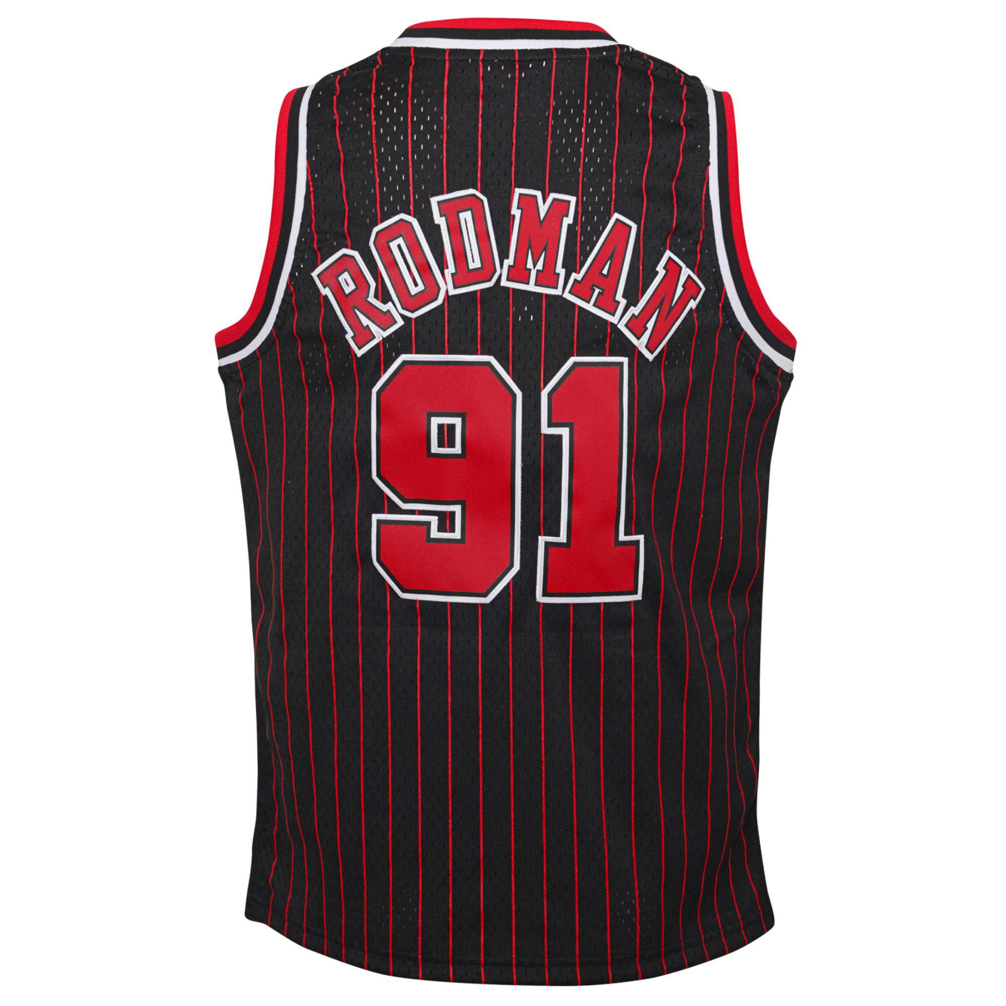 Dennis Rodman Chicago Bulls Mitchell & Ness Youth 1995/96 Hardwood Classics Swingman Jersey - Black - vstockx