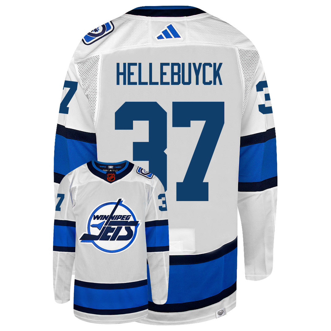 Connor Hellebuyck Winnipeg Jets Adidas 2022 Primegreen Reverse Retro Authentic NHL Hockey Jersey - vstockx
