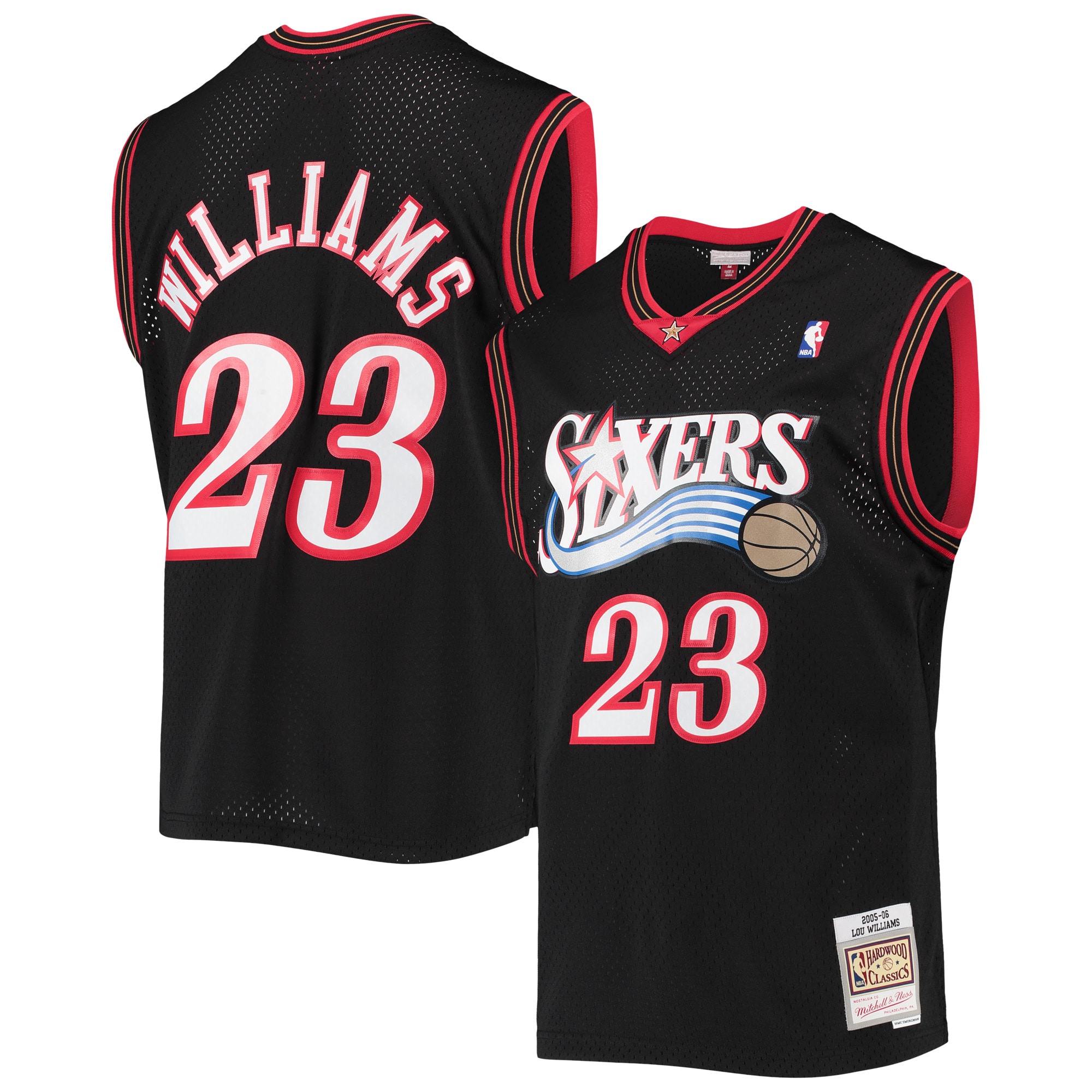 Lou Williams Philadelphia 76ers Mitchell & Ness Hardwood Classics Swingman Jersey - Black - vstockx