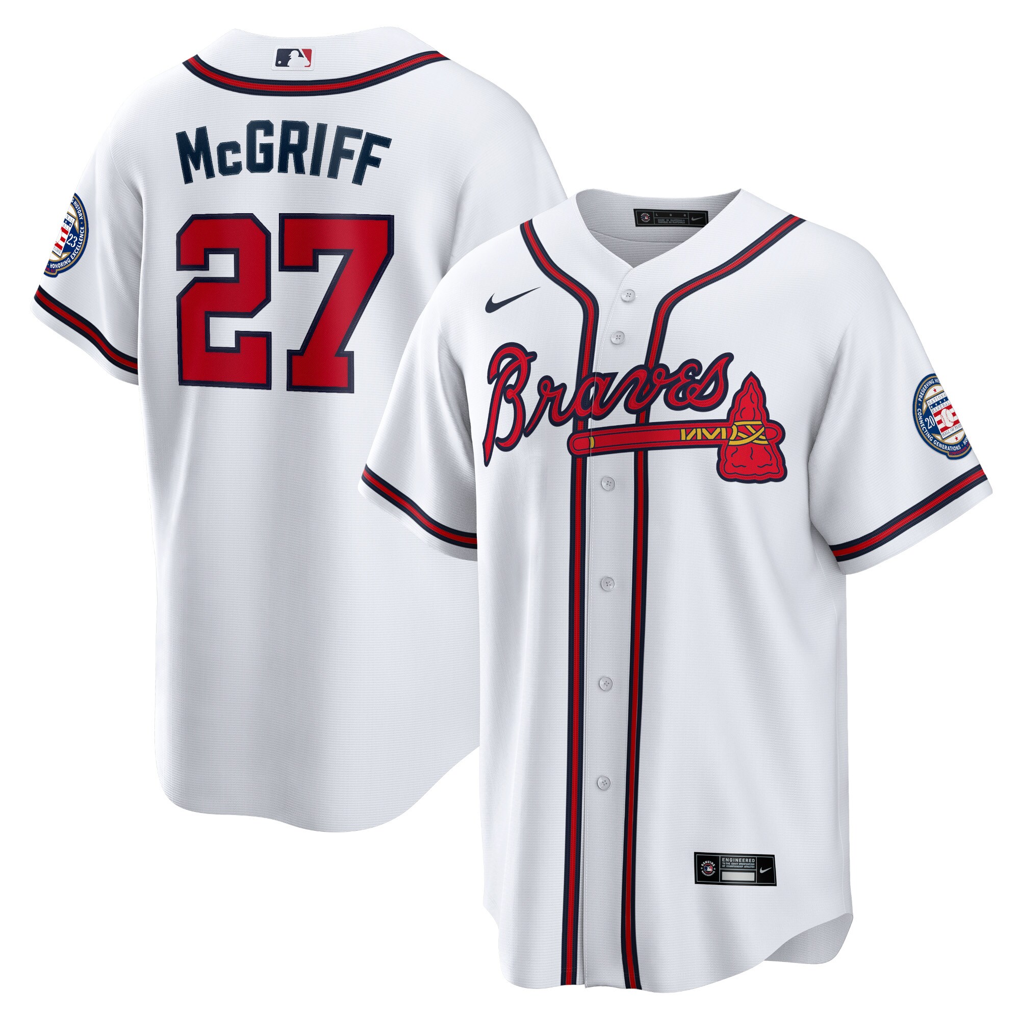 Fred McGriff Atlanta Braves Nike 2023 Hall of Fame Patch Inline Replica Jersey - White - vstockx