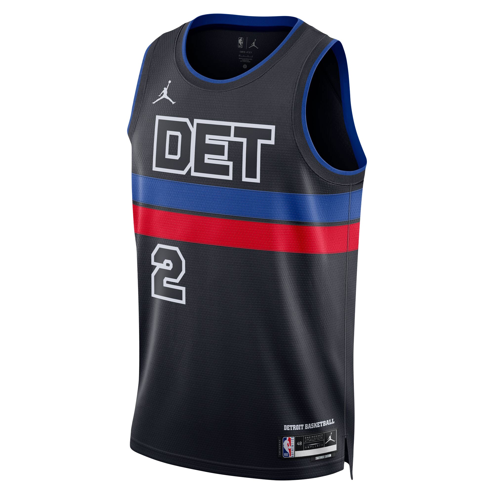 Cade Cunningham Detroit Pistons Jordans Brand Unisex Swingman Jersey - Statement Edition - Black - vstockx