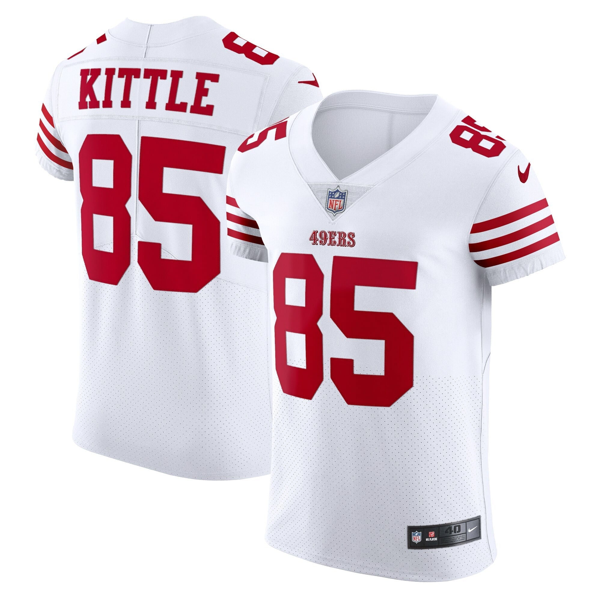 Men's Nike George Kittle White San Francisco 49ers Vapor Elite Jersey - vstockx