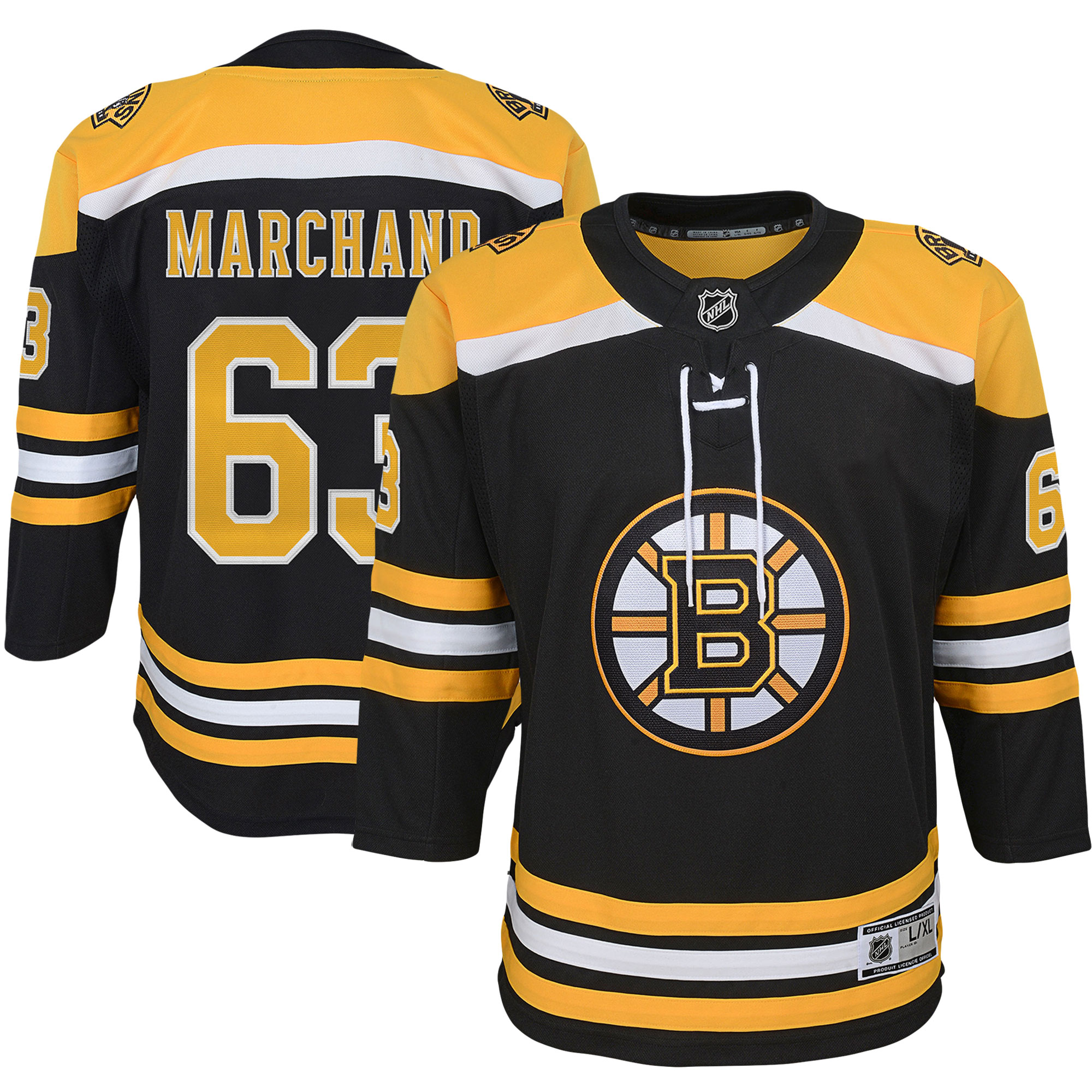 Brad Marchand Boston Bruins Youth Home Premier Player Jersey - Black - vstockx