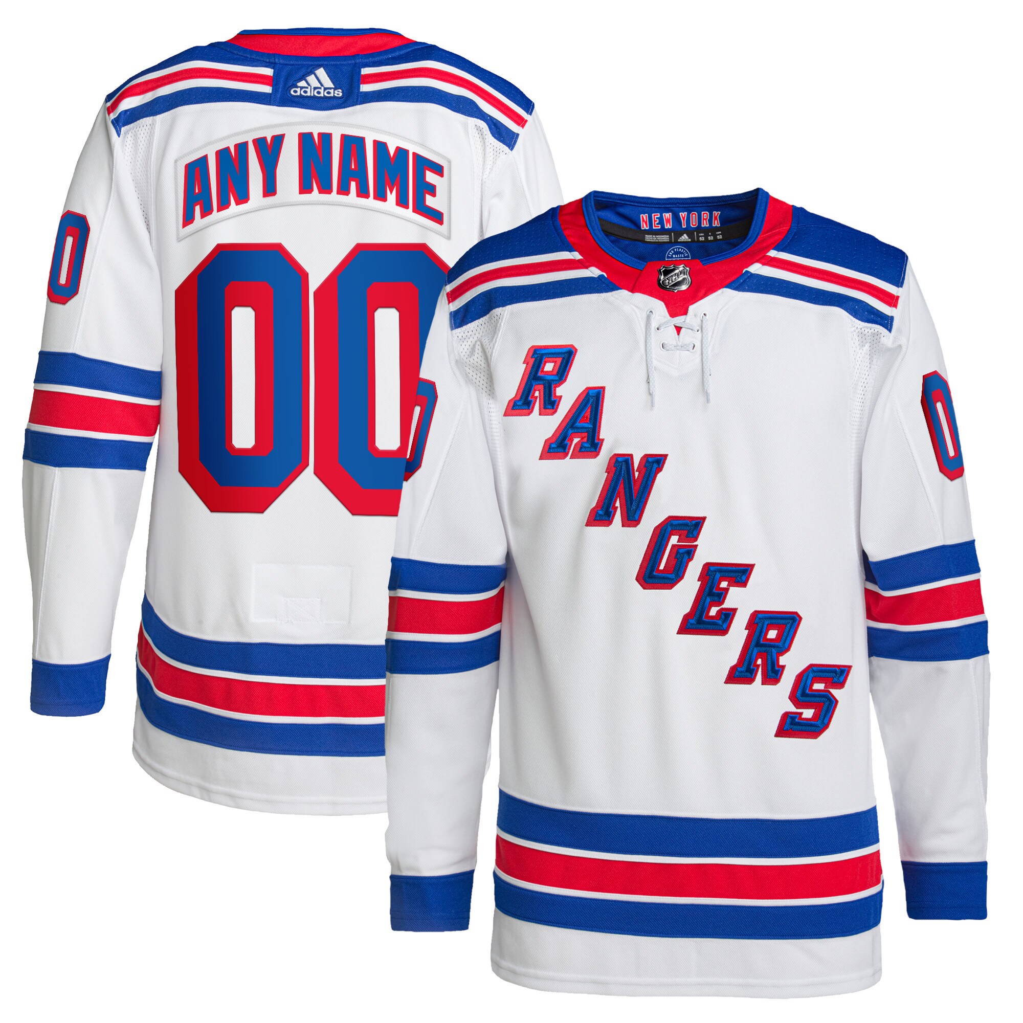New York Rangers adidas Away Primegreen Authentic Pro Custom Jersey - White - vstockx