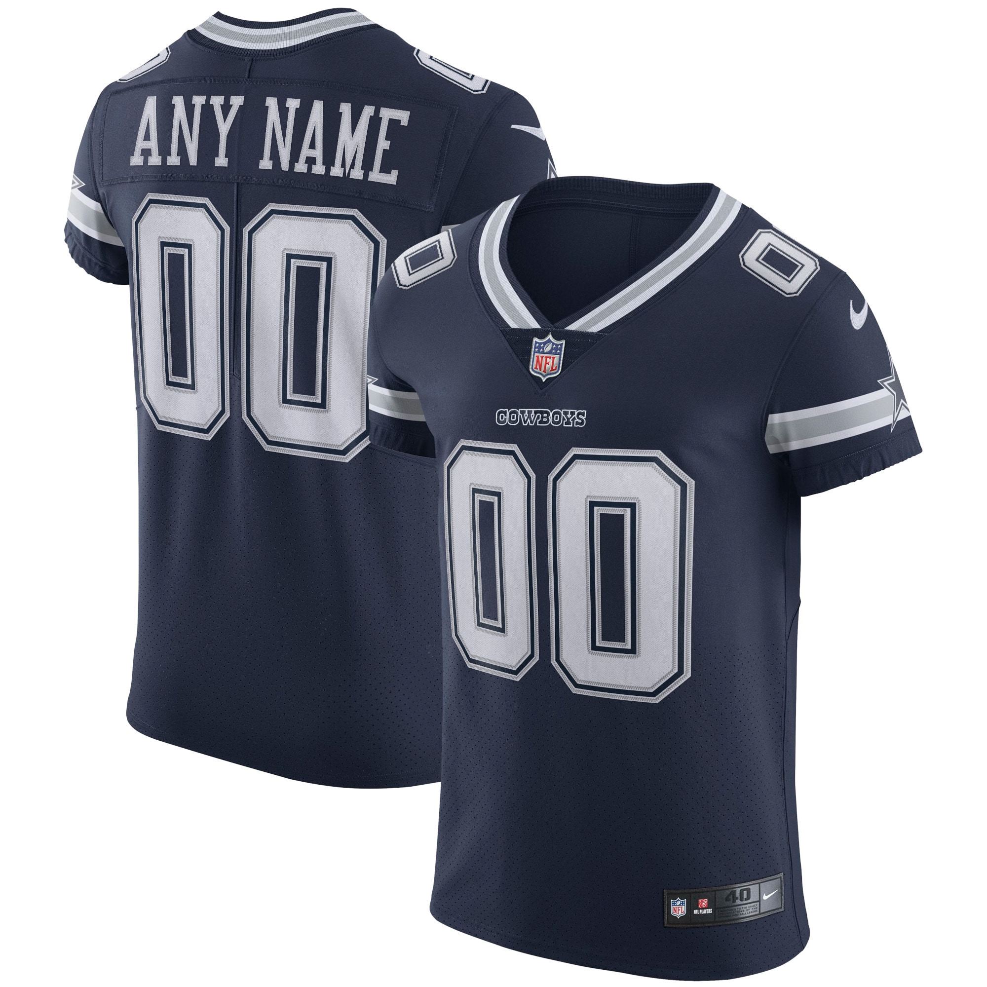 Dallas Cowboys Nike Vapor Elite Custom Jersey - Navy - vstockx