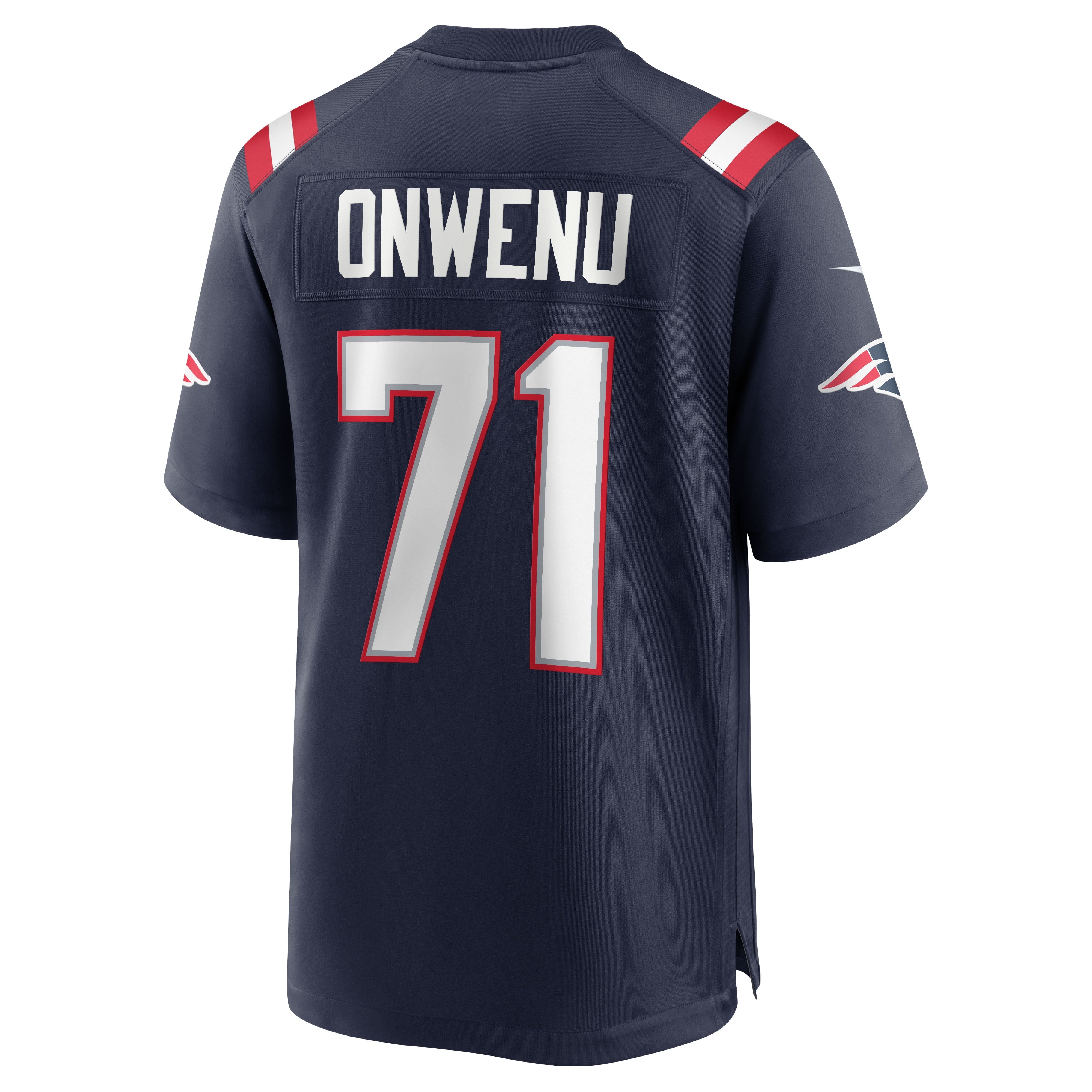 Men's Nike Mike Onwenu Navy New England Patriots Team Game Jersey - vstockx