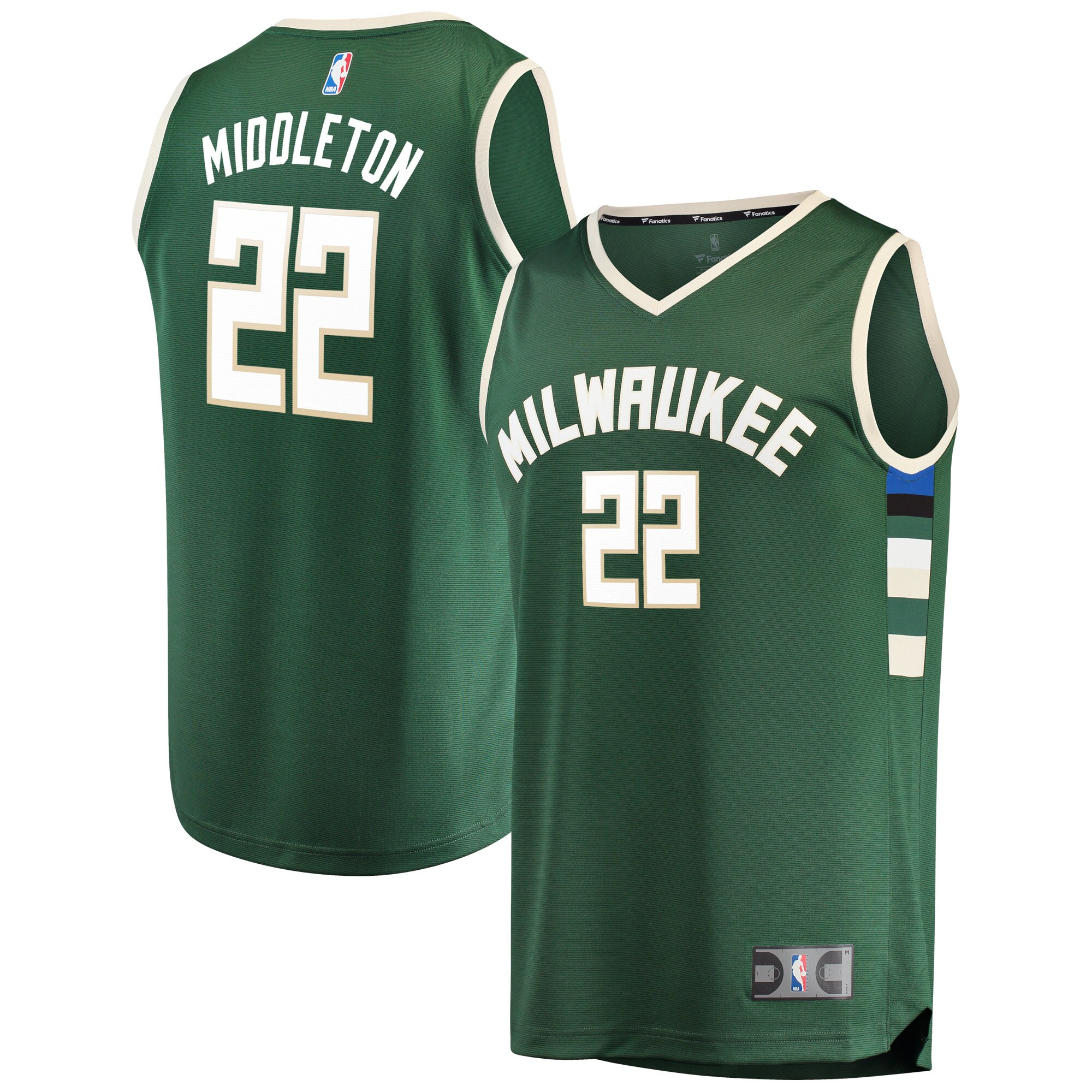 Khris Middleton Milwaukee Bucks Fanatics Branded Fast Break Road Replica Player Jersey Green - Icon Edition - vstockx