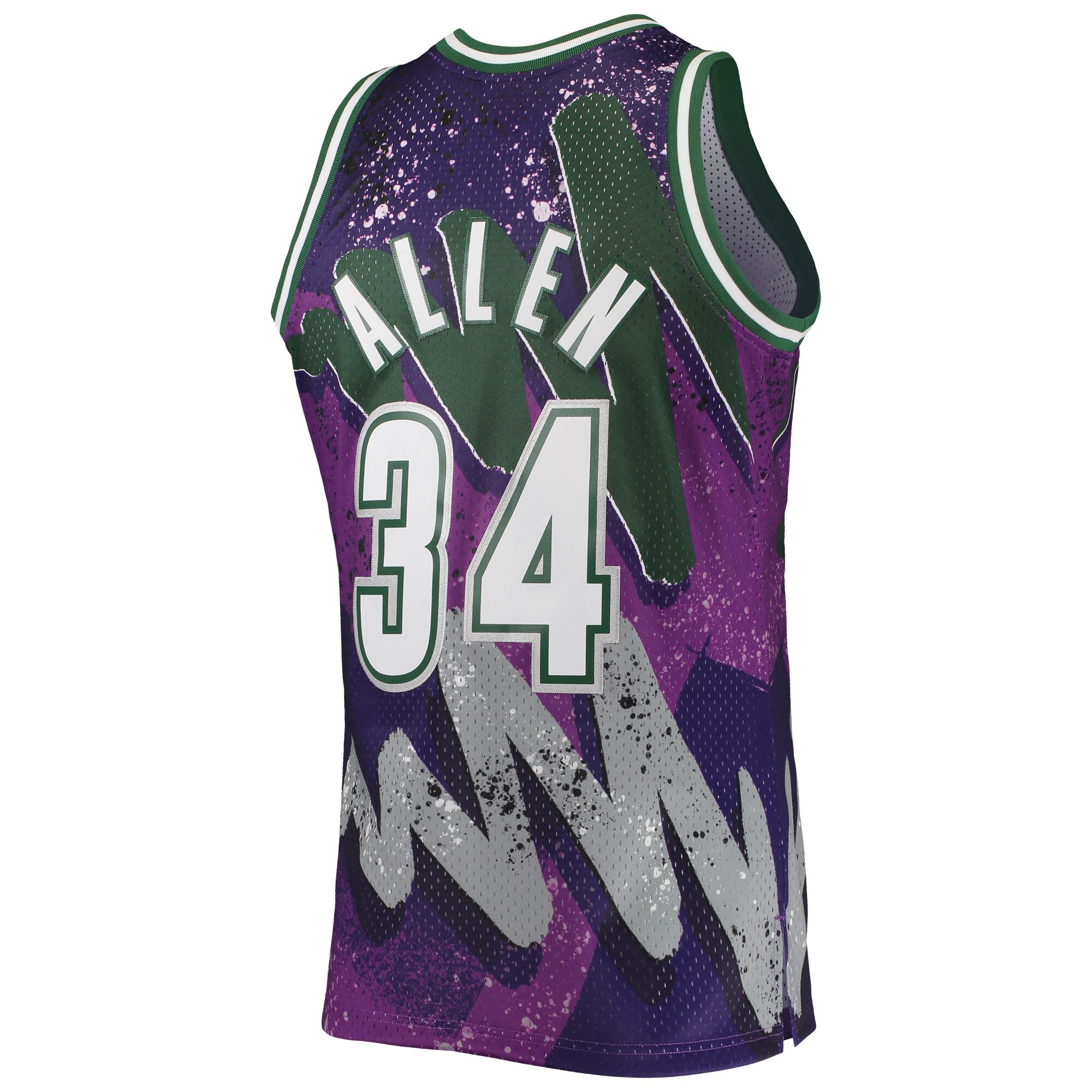 Ray Allen Milwaukee Bucks Mitchell & Ness Hardwood Classics 2000/01 Hyper Hoops Swingman Jersey - Purple - vstockx