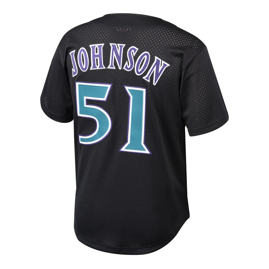 Randy Johnson Arizona Diamondbacks Mitchell & Ness Youth Cooperstown Collection Mesh Batting Practice Jersey - Black - vstockx