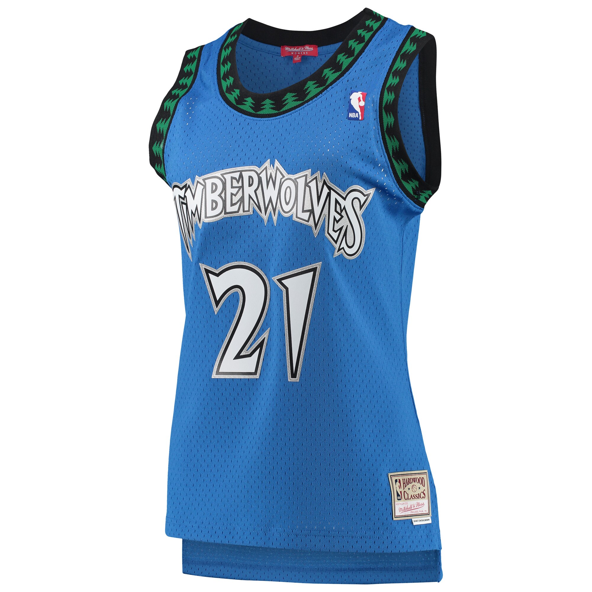 Kevin Garnett Minnesota Timberwolves Mitchell & Ness Women's Hardwood Classics Swingman Jersey - Blue - vstockx